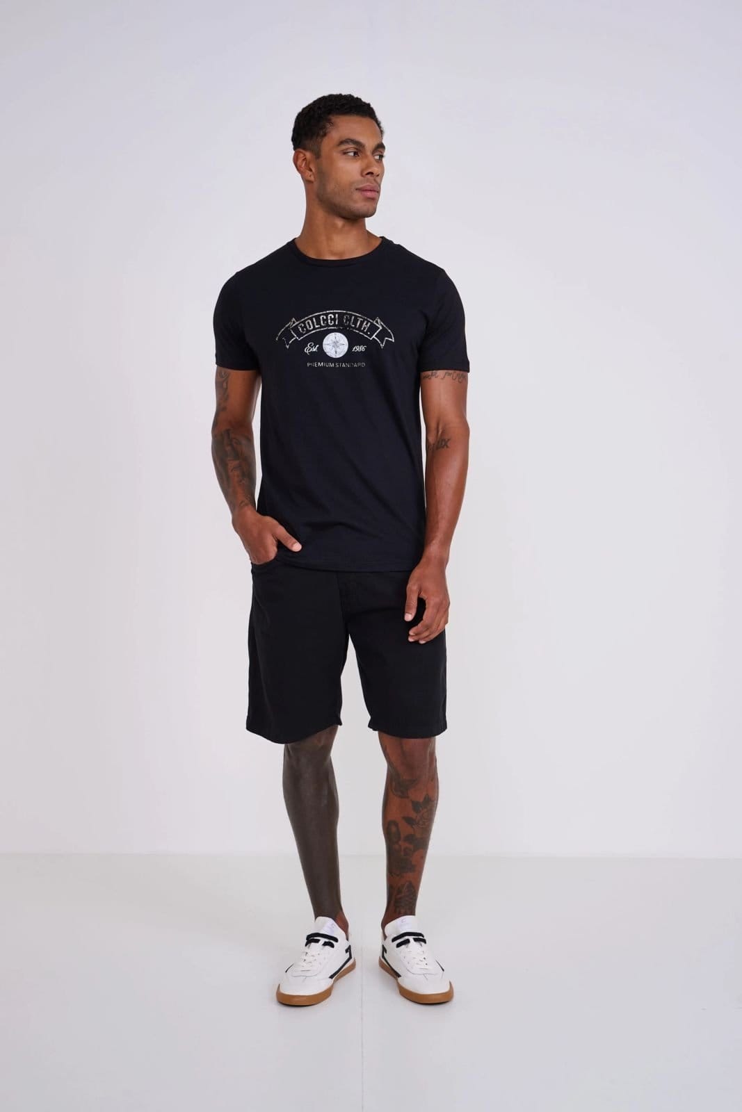 Vista principal Bermuda Em Sarja New Davi Colcci Colcci preto