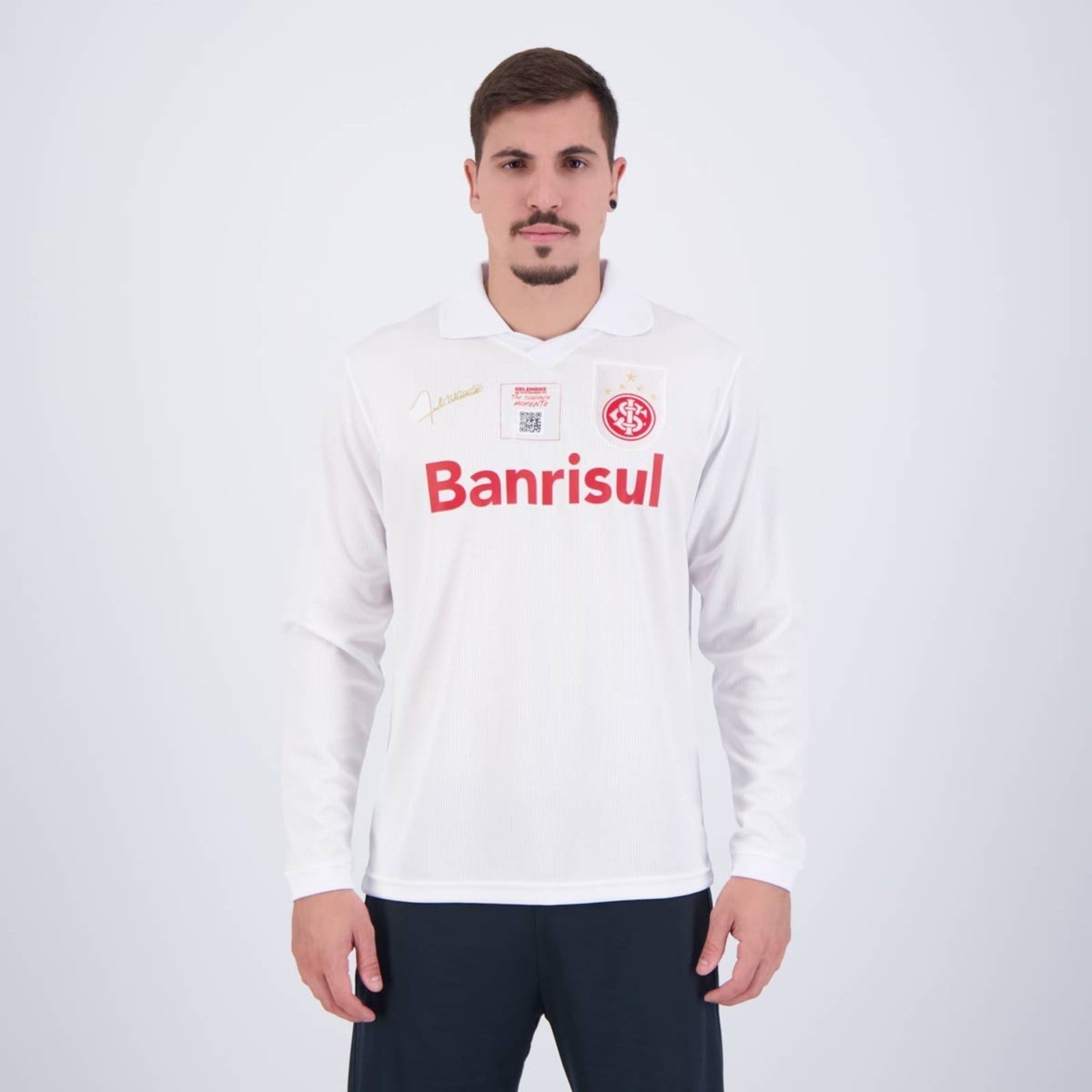 Vista principal Camisa Internacional Retrô 2006 Fernandão Manga Lo Oldoni branco