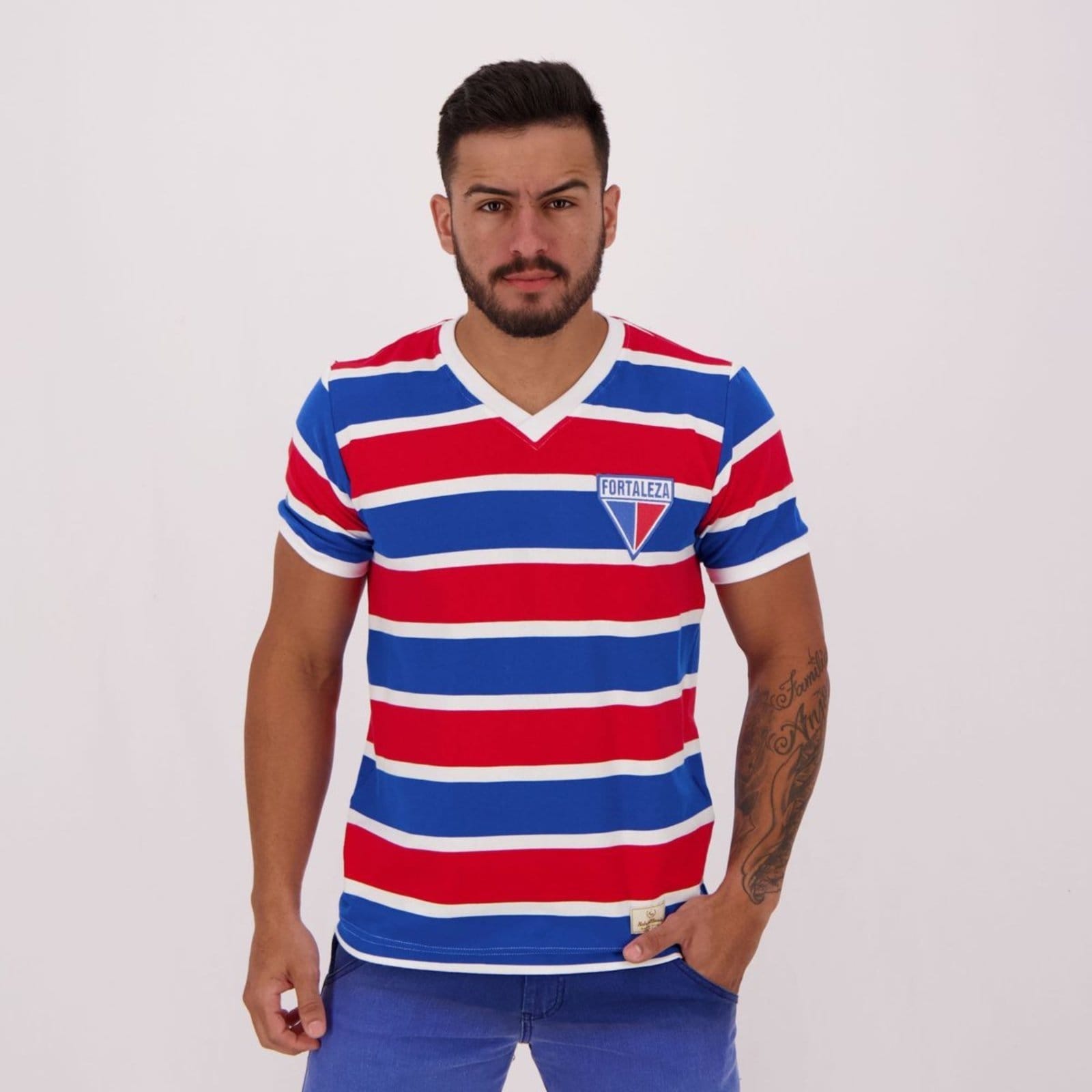 Vista principal Camisa Fortaleza Retrô 1983 Retrômania azul