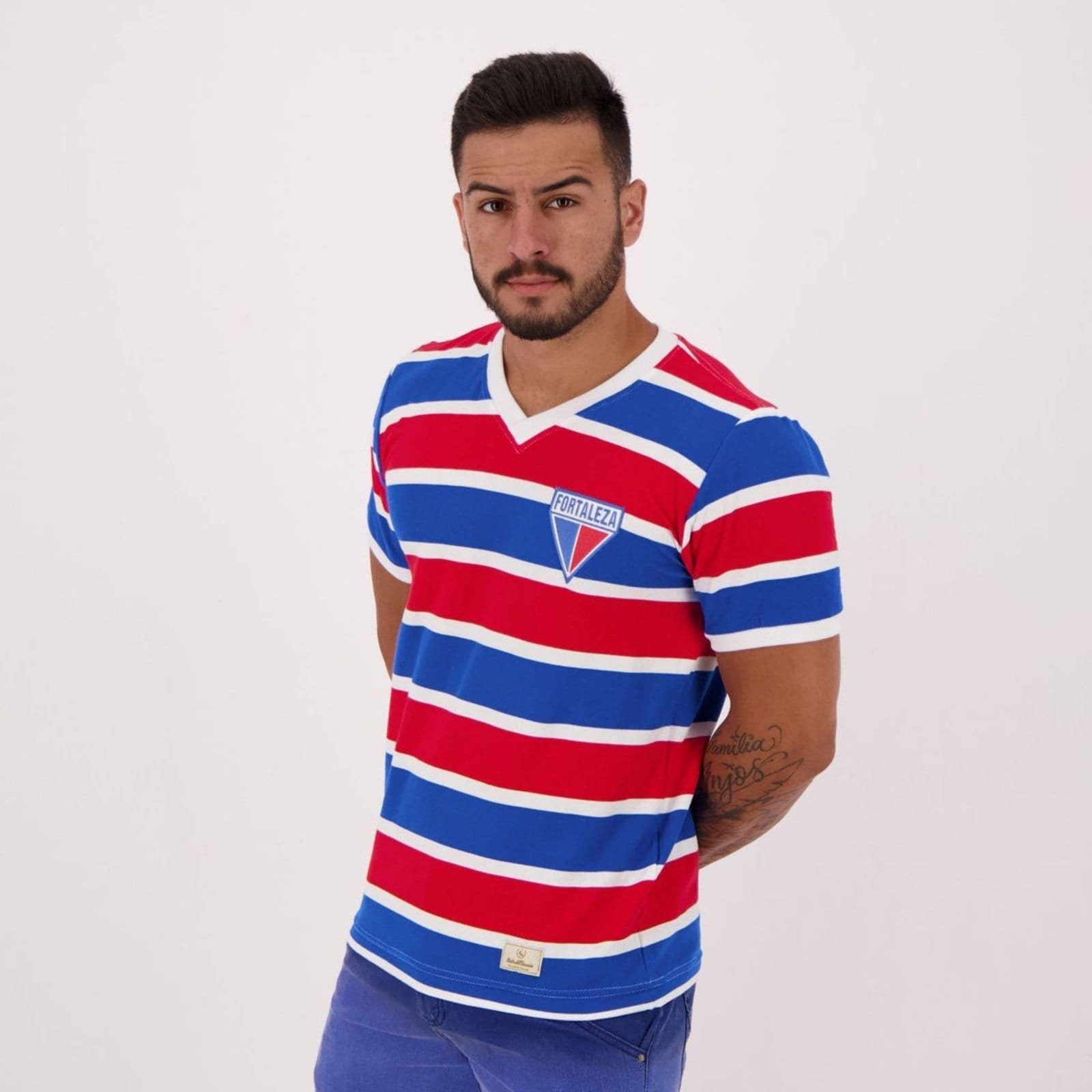 Vista 2 Camisa Fortaleza Retrô 1983 Retrômania azul