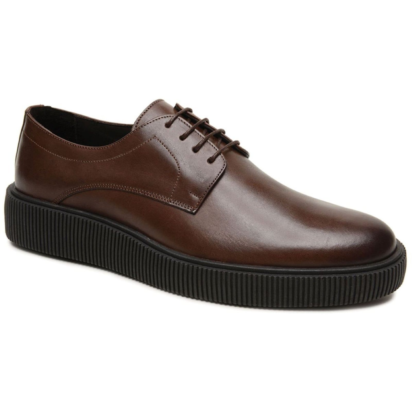Vista principal Sapato Masculino Veritimo Sapatenis Em Couro Casual Mocassim Amarrar Brogue Macio Veritimo café