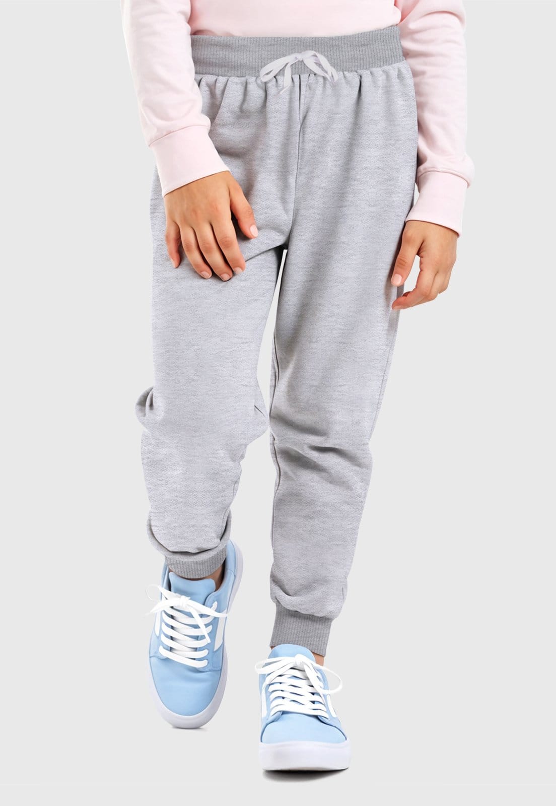 Vista 2 Infantil - Kit 3 Calças Moletom Menina Cinza Chumbo Benellys preto