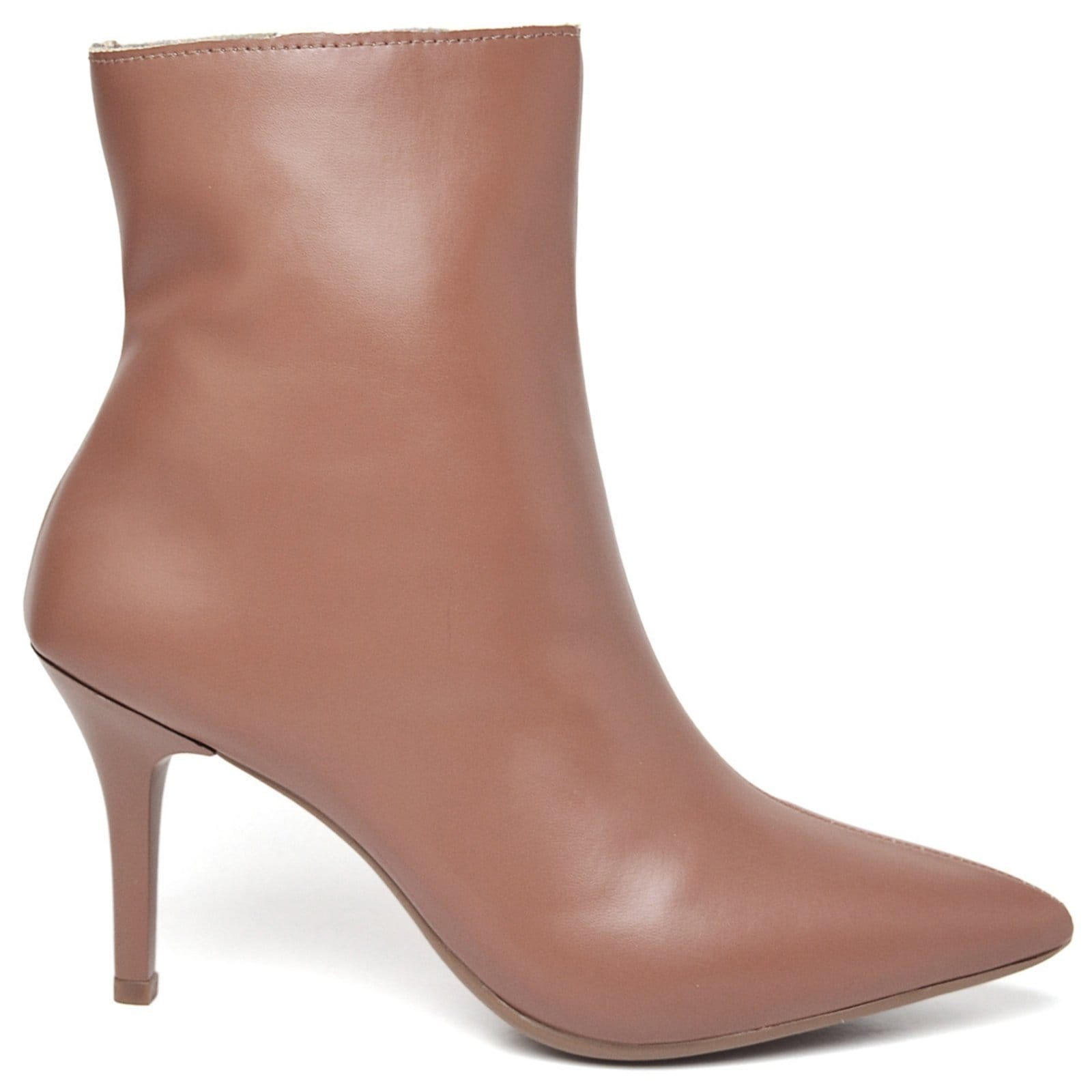 Vista 2 Bota Cano Curto Feminino Salto Fino Médio Napa ZAFREM caramelo