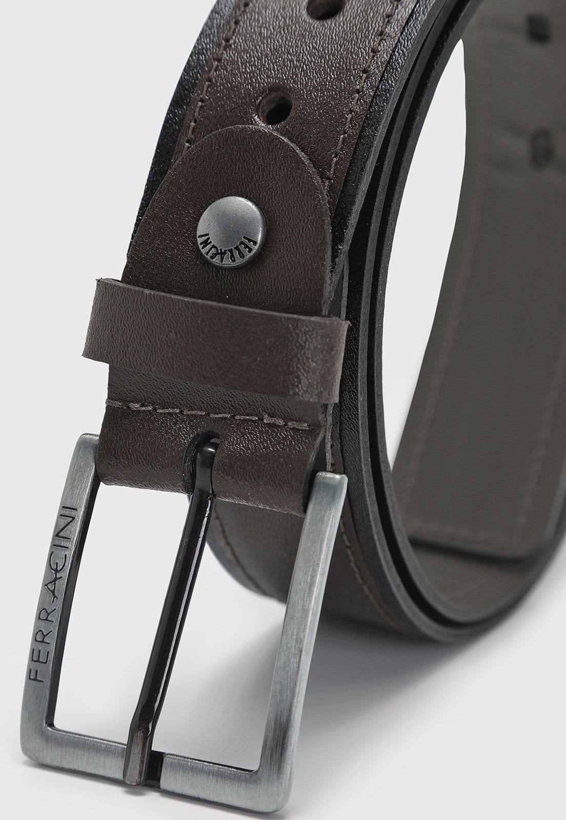 Vista 2 Cinto Masculino Ferracini Fivela Metálica Tabaco FERRACINI café