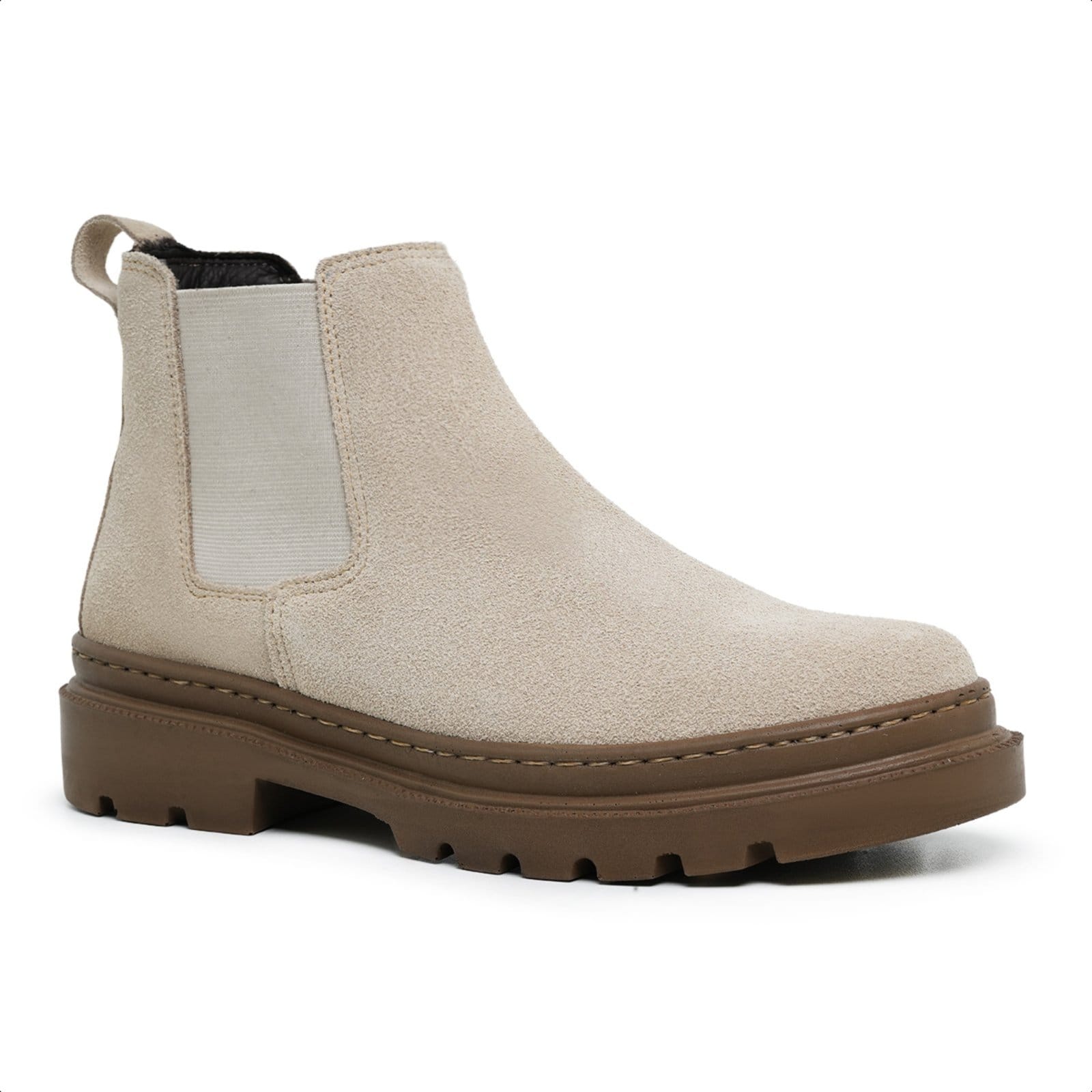 Vista principal Bota Chelsea Masculina Malbork Couro Areia Solado Borracha 69700A Malbork bege