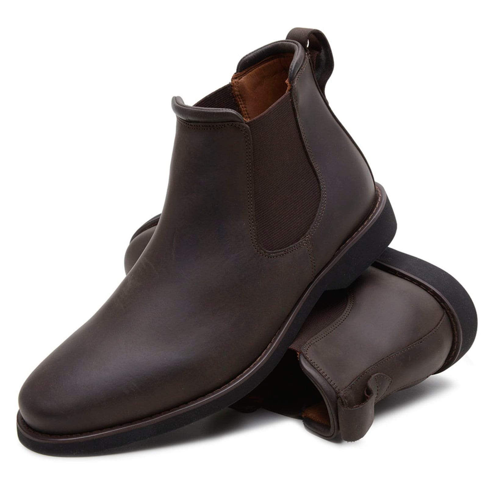 Bota Masculina Social Veritimo Chelsea Em Couro Anatômica Confortável Estilo Urbano Café