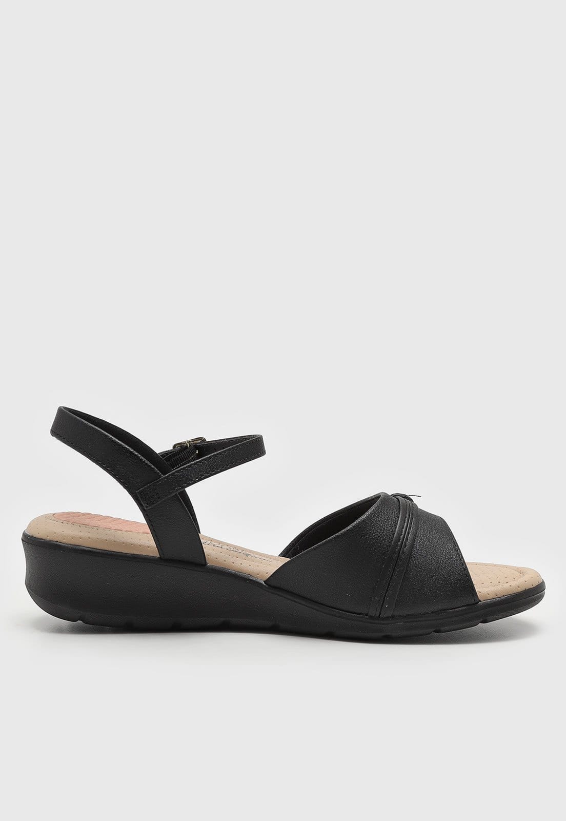 Vista 2 Sandália Baixa Modare Detalhe Dourado Preta MODARE preto