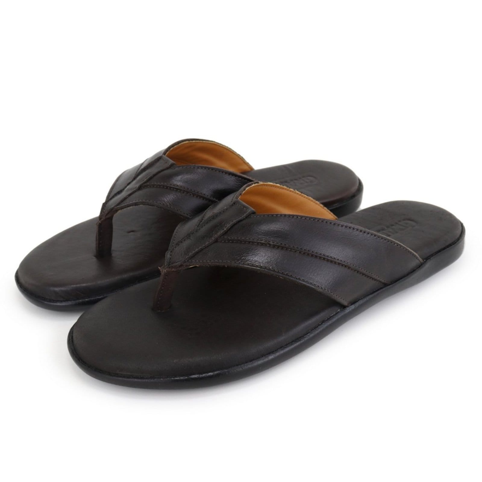 Vista principal Chinelo de Dedo Masculino Casual em Couro Confortável Café Yes Basic marrom