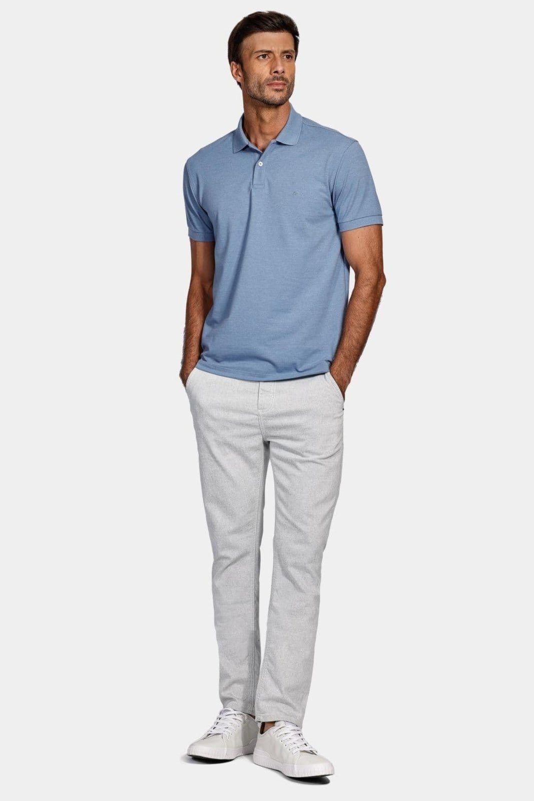 Vista 2 Polo Aramis Aramis Piquet Mescla Azul Índigo Aramis incolor azul