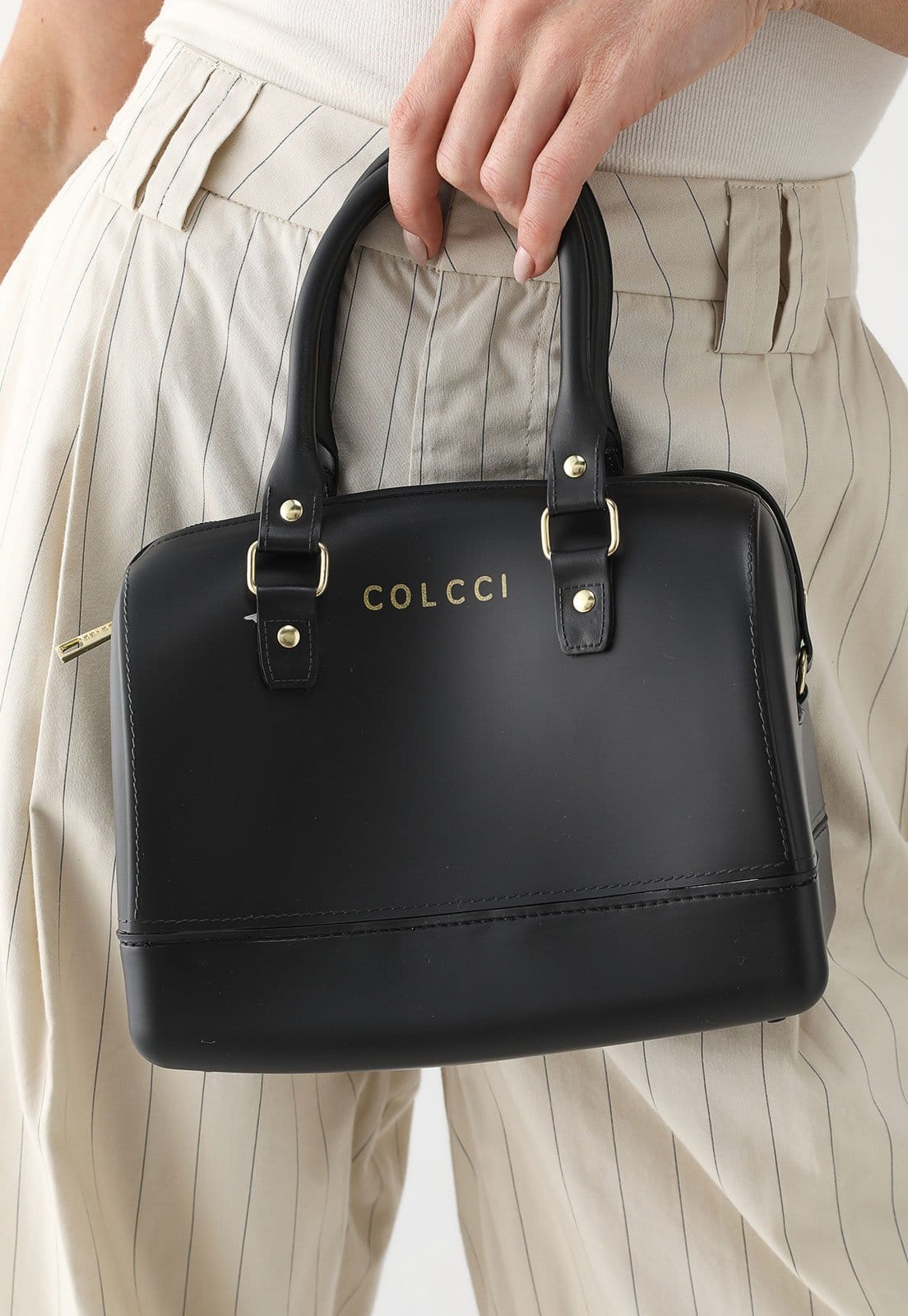 Bolsa Feminina Colcci Logo Estruturada Preta