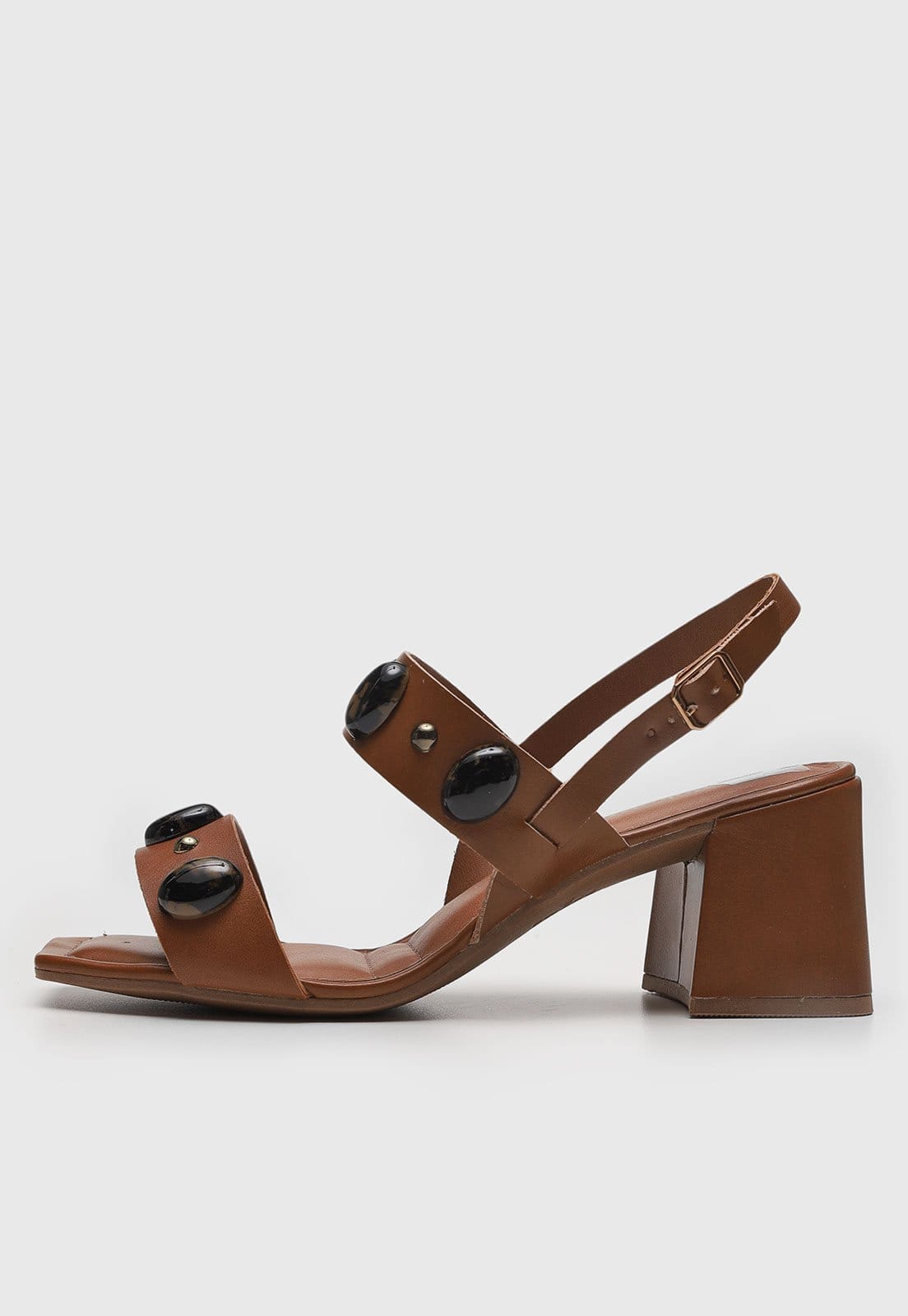 Sandália Feminina Dakota Baixa Salto Bloco Pedrarias