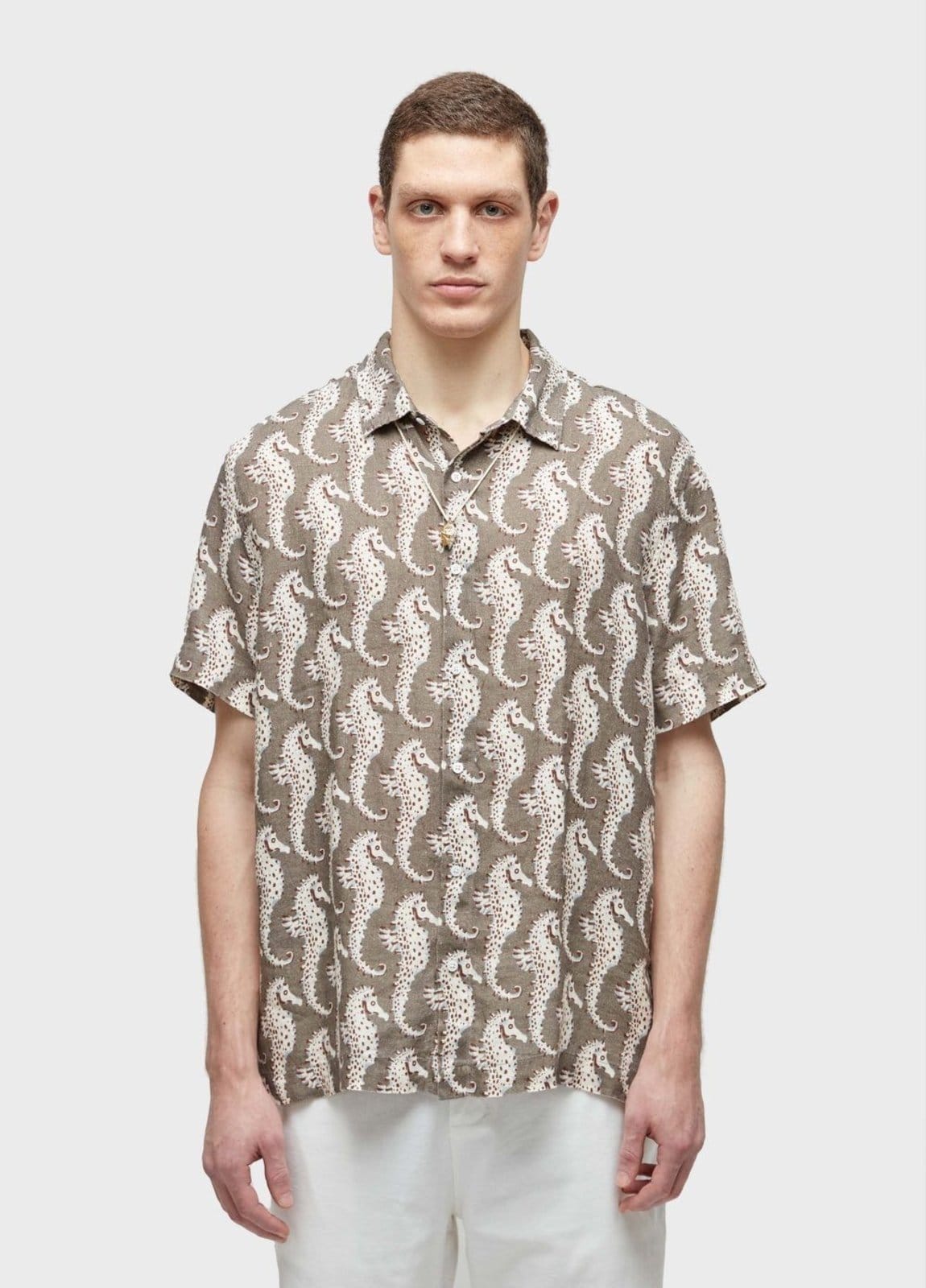 Camisa linen seahorse green mc