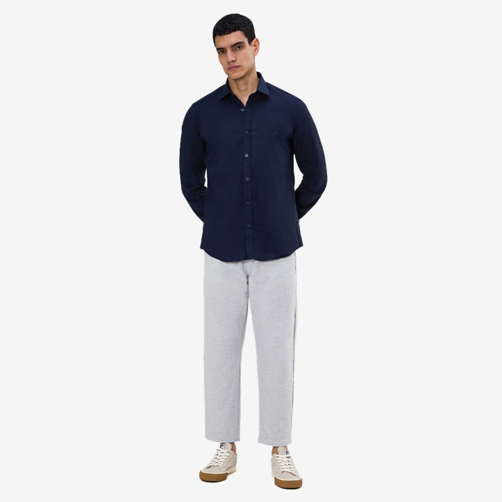 Vista 2 Camisa Nautica Manga Longa Básica Marinho Nautica azul marinho