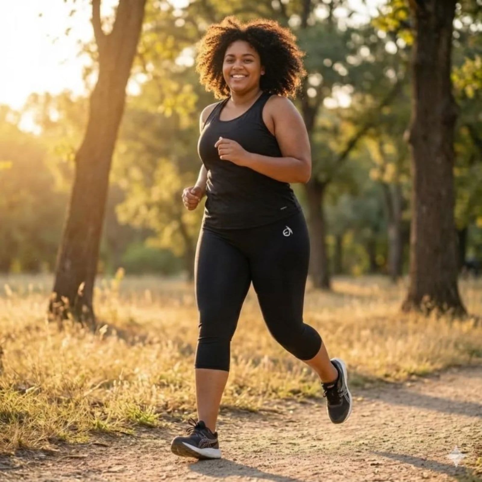 Vista principal Calça Corsário Feminina Estilo do Corpo Plus Size Powerfit Preta Estilo Do Corpo preto