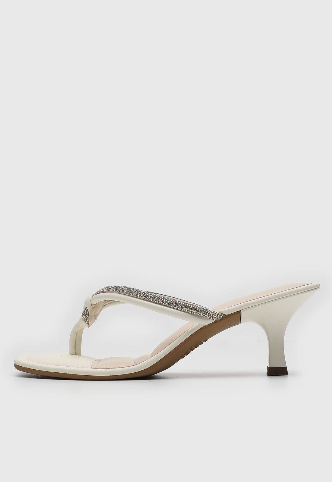 Sandália Feminina Dakota Tiras com Pedrarias Branca