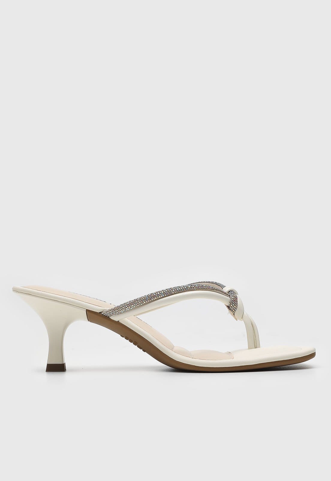 Vista 2 Sandália Feminina Dakota Tiras com Pedrarias Branca Dakota branco