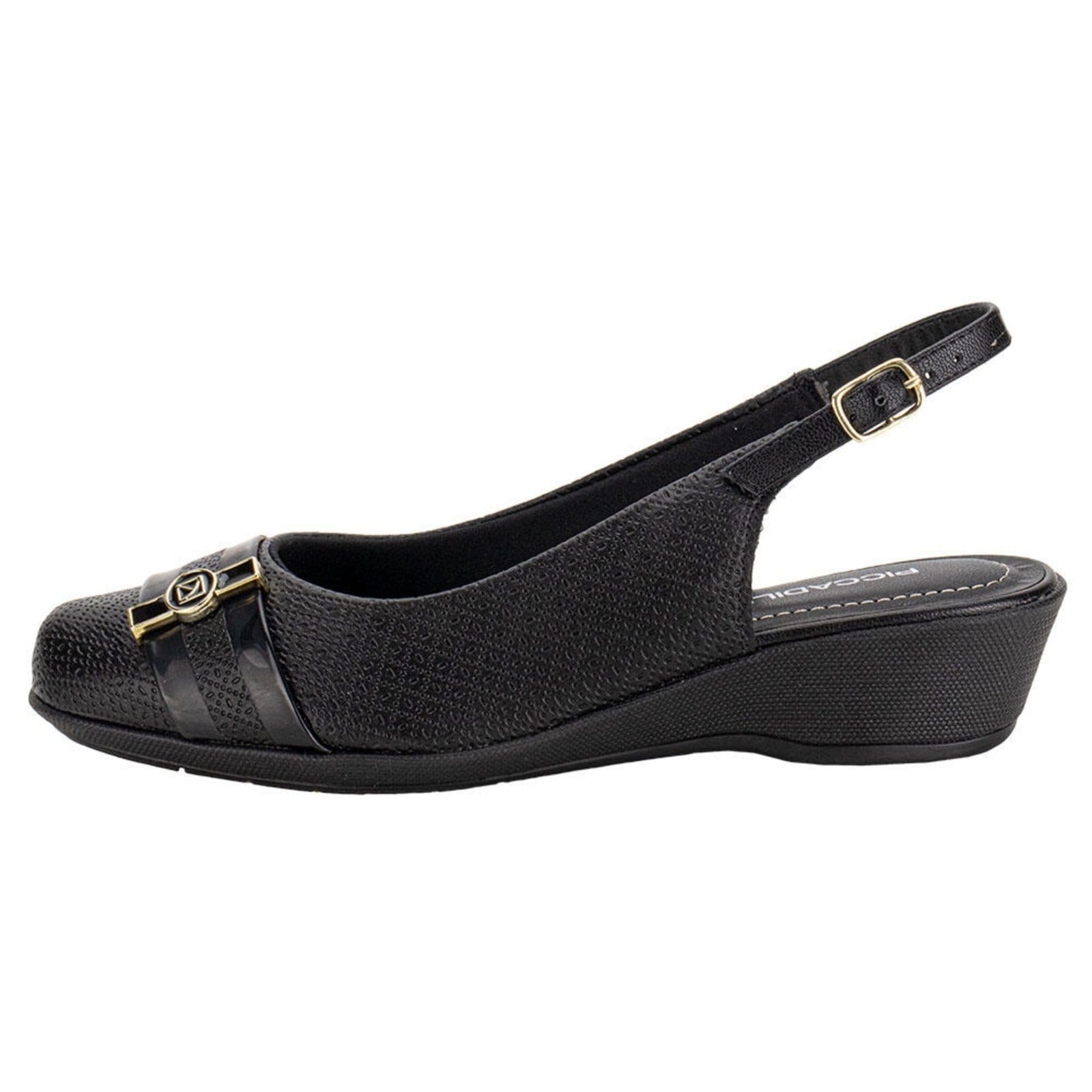 Vista 2 Sapato Feminino Anabela Piccadilly 143232 0083232 Piccadilly preto