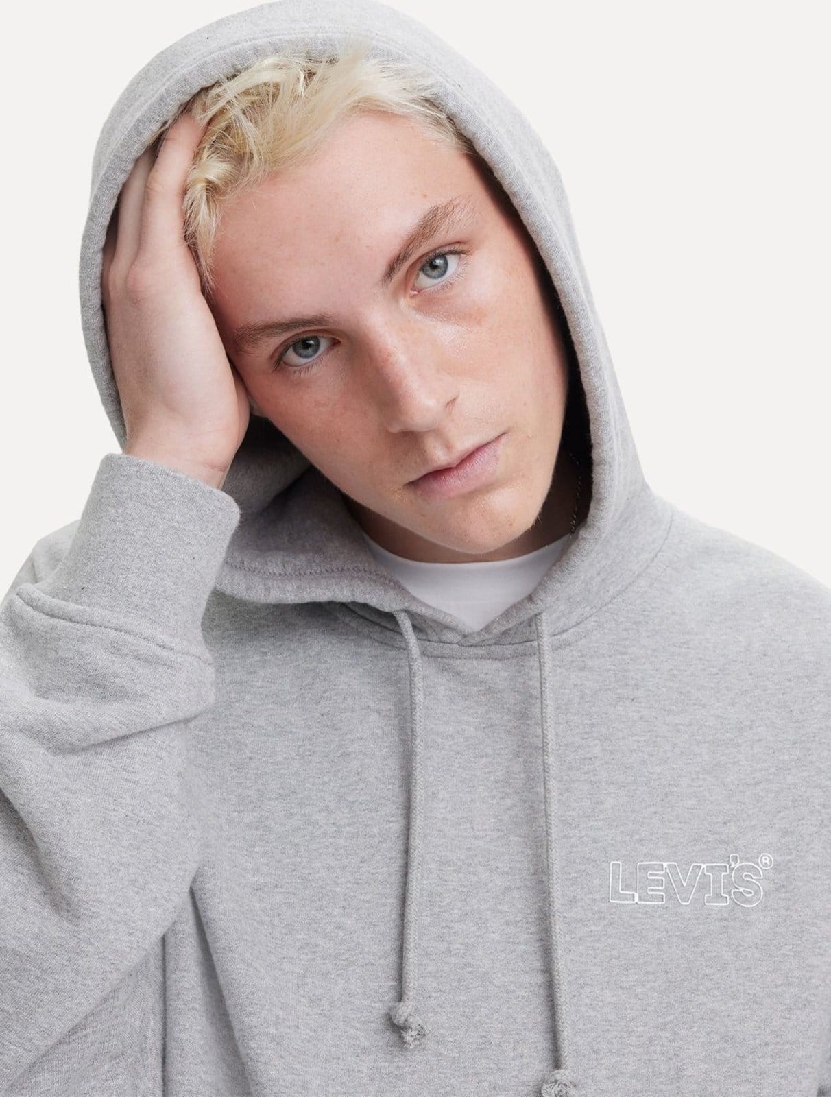 Vista 2 Moletom Levis Masculino Relaxed Chrome Graphic Cinza Mescla Levis cinza chrome