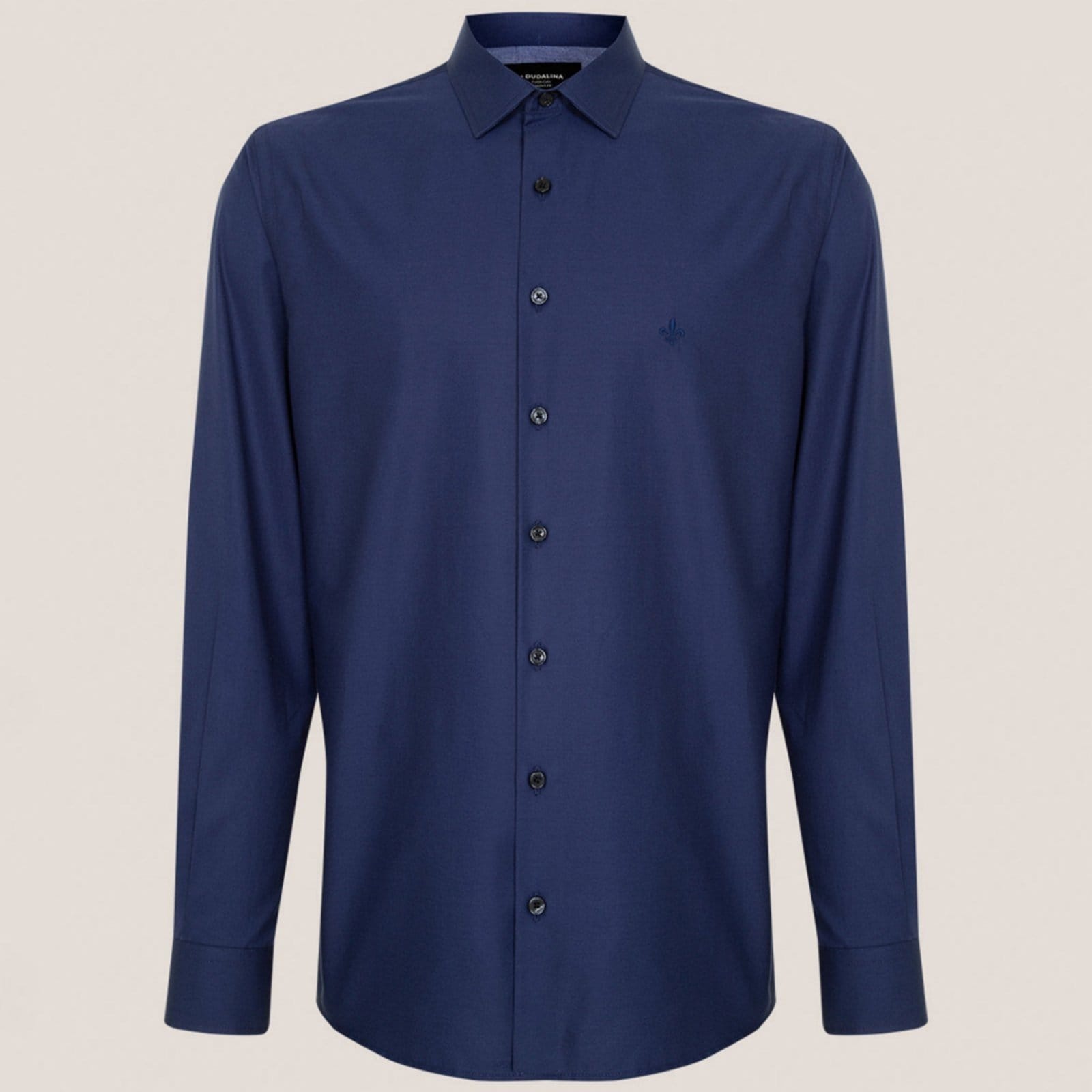 Camisa Dudalina Comfort Tricoline In25 Marinho Masculino