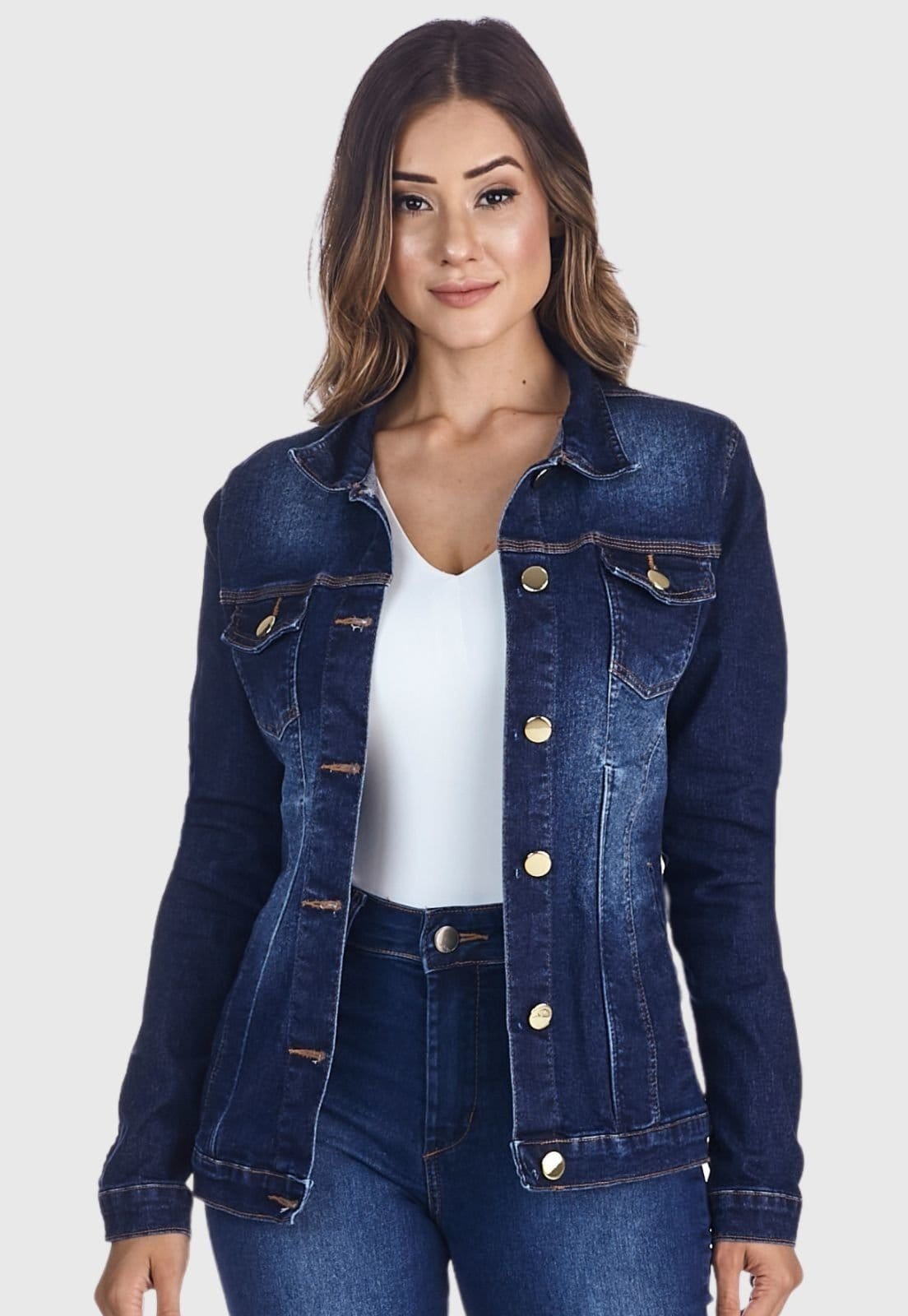 Vista principal Jaqueta Jeans HNO Jeans Confort Plus HNO Jeans azul