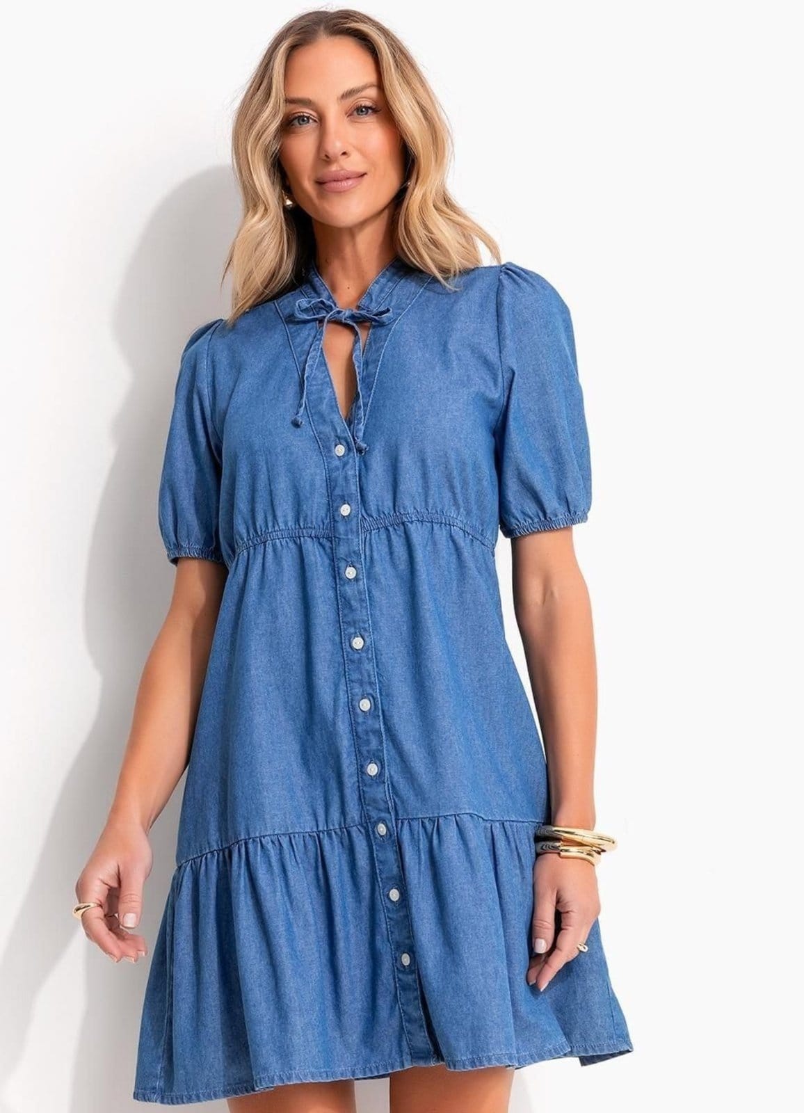 Vestido Em Jeans Médio