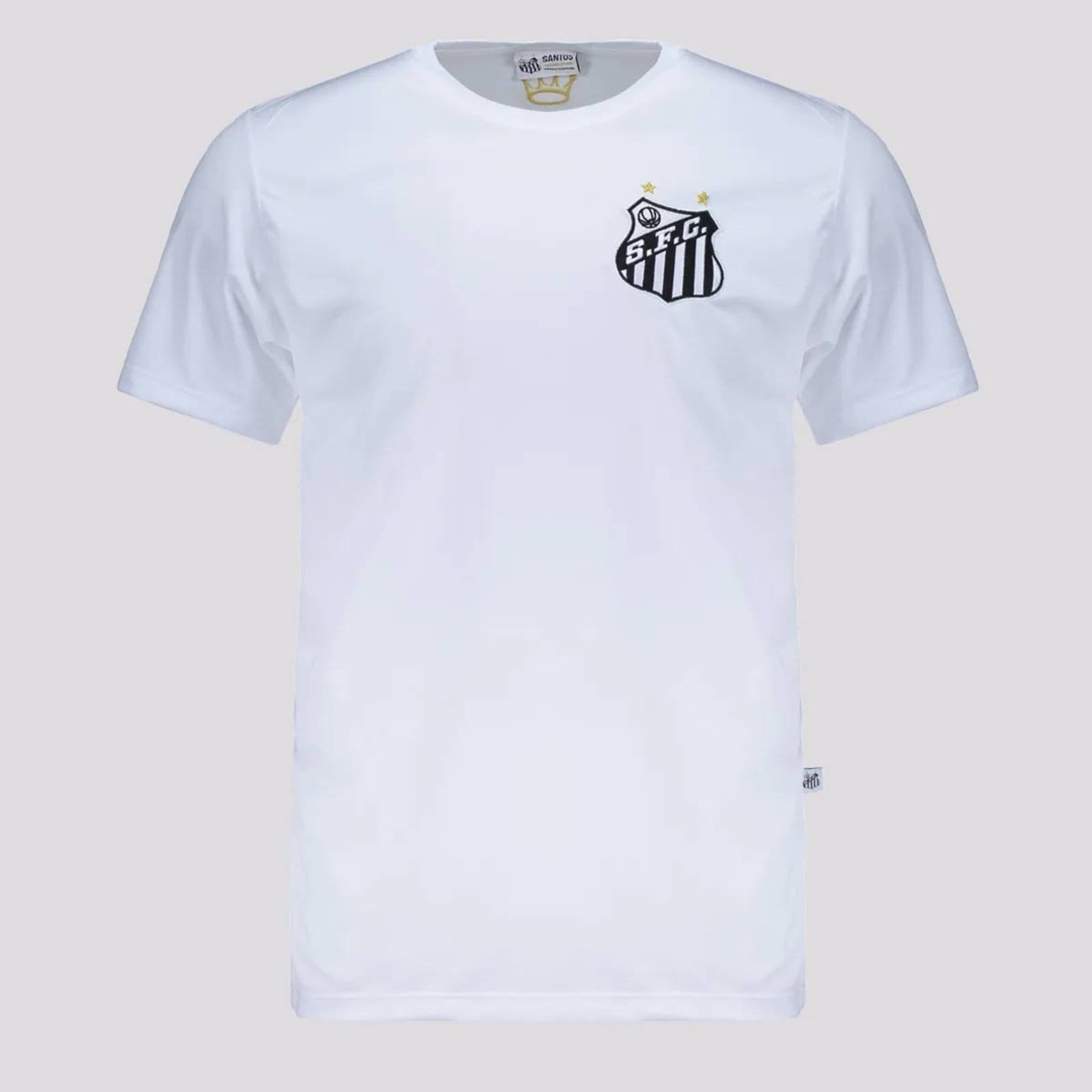 Vista 2 Camisa Santos Logo 10 Neymar Branca Surf Center branco