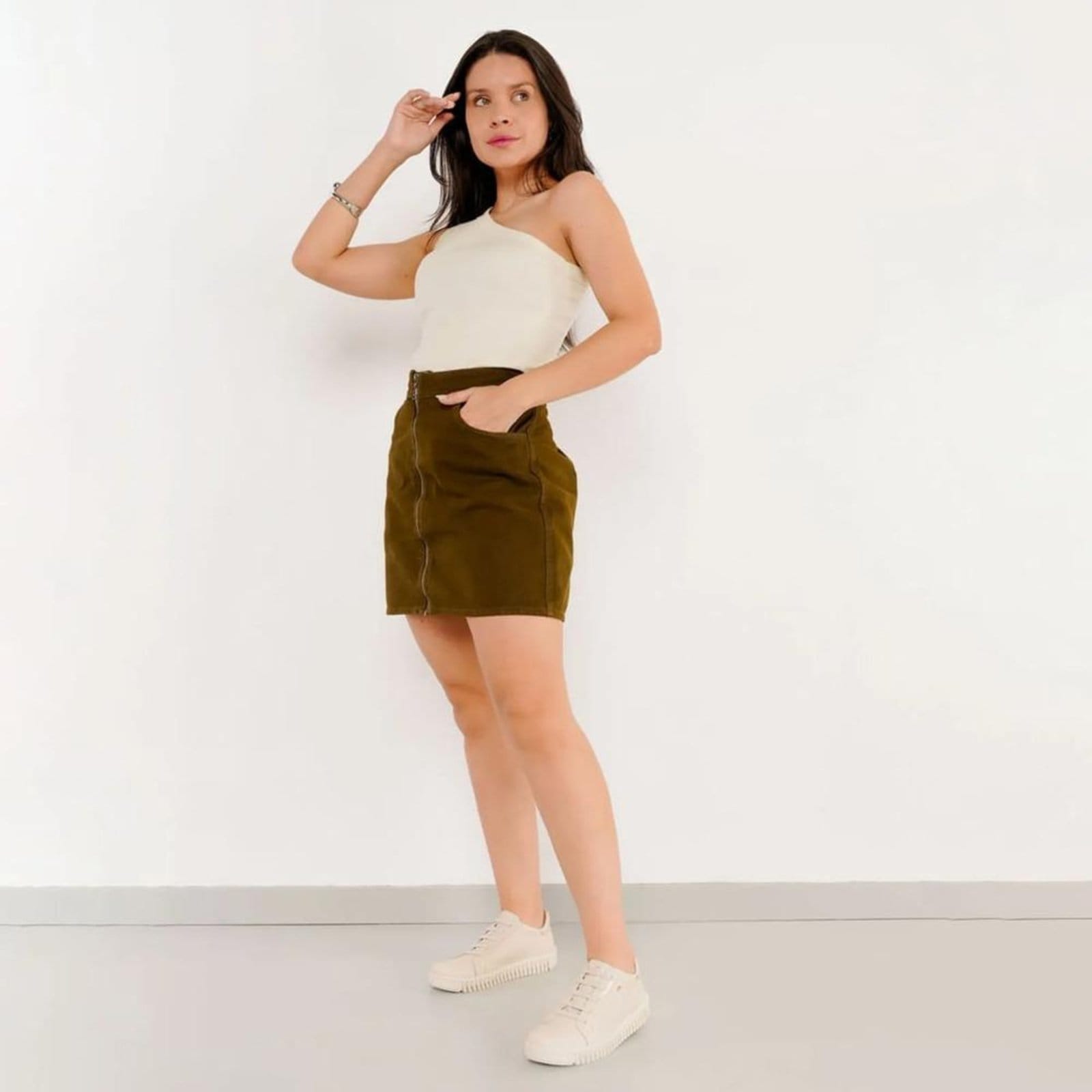 Vista 2 Tênis Pegada Casual Couro Feminino PEGADA branco