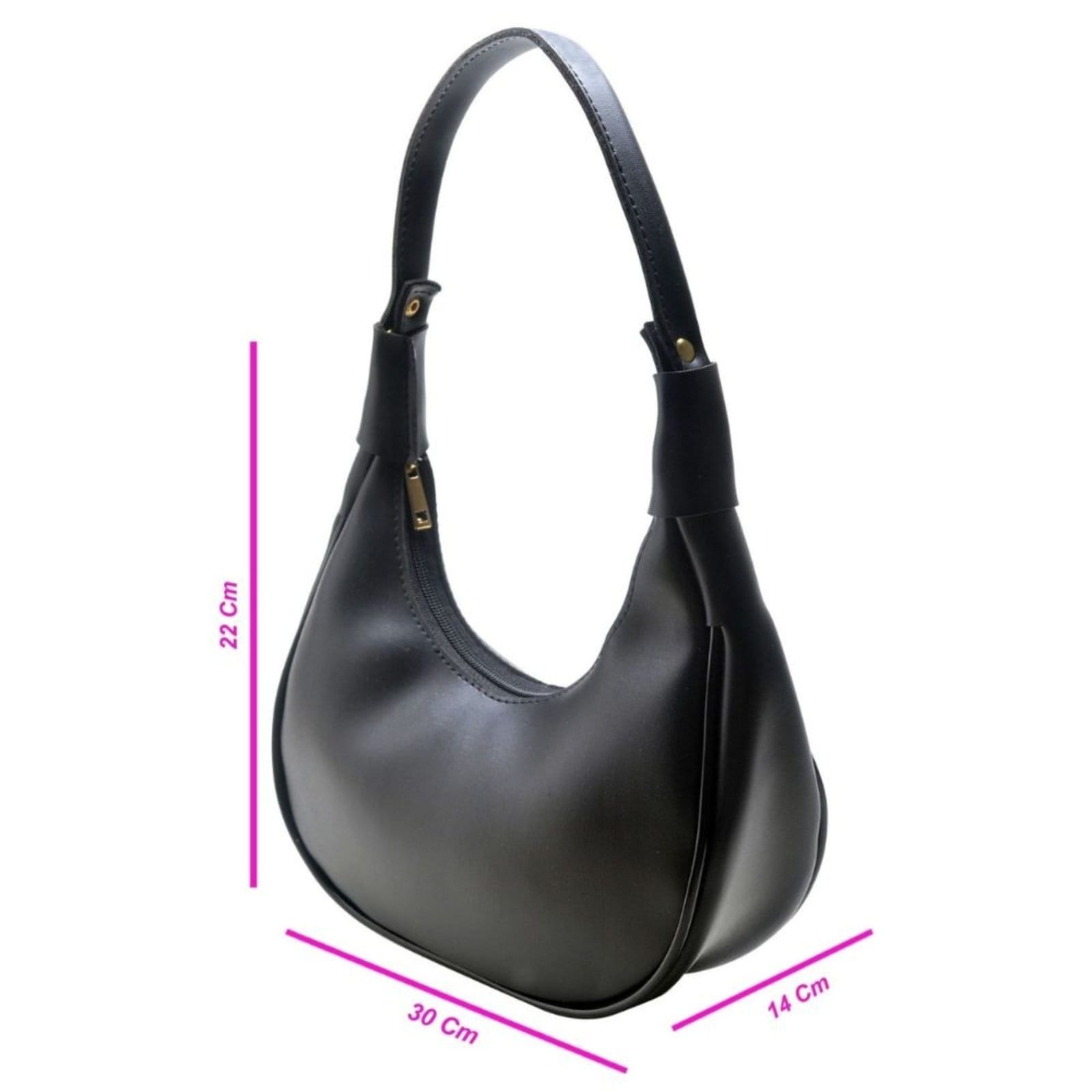 Vista 2 Bolsa Feminina Anna Andrade Meia Lua Bolsa Casual De Ombro Cluth Festa Tendência Anna Andrade preto