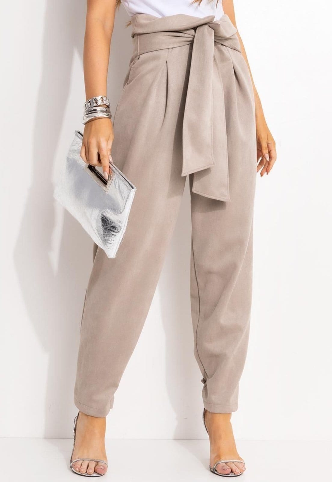 Calça Em Malha Suede