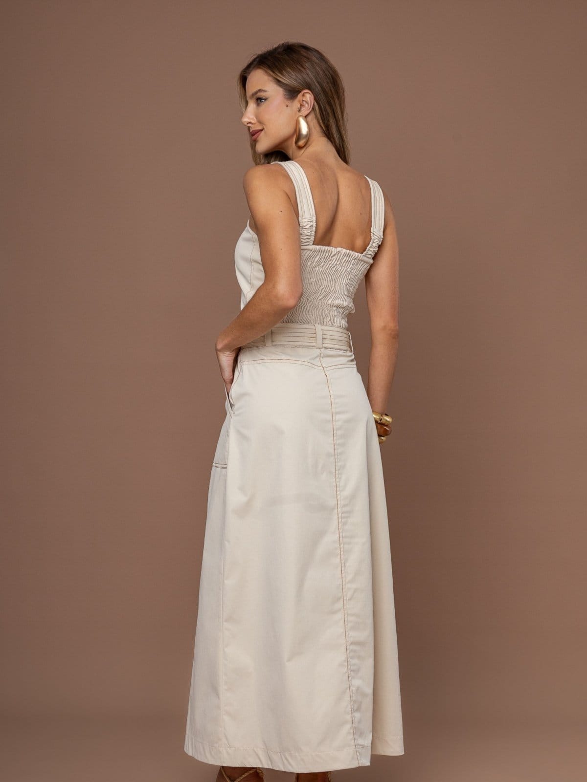 Vista 2 Saia Clubsoda sarja longa Clubsoda bege