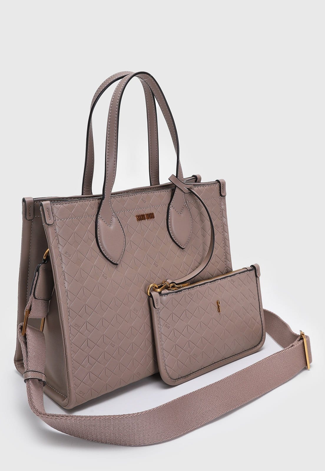 Vista 2 Bolsa Tiracolo Santa Lolla Monograma Alça Dupla Santa Lolla rosa