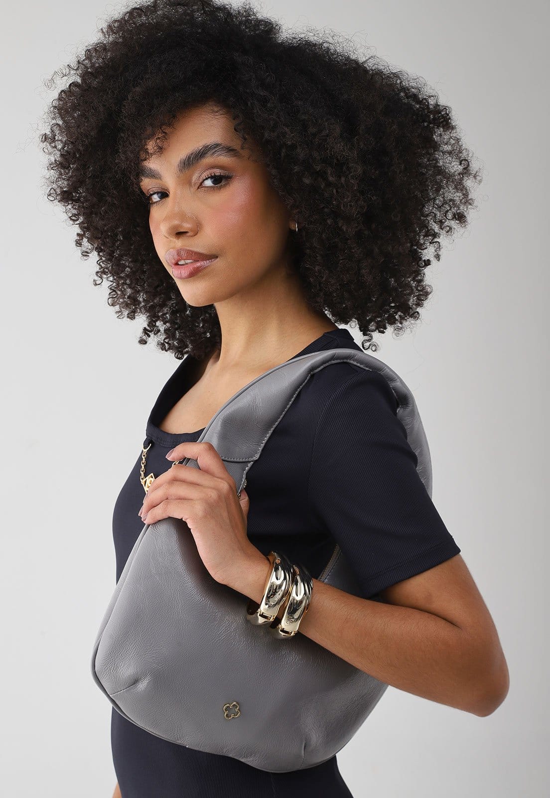 Bolsa Feminina Capodarte Média Alça Metalizada