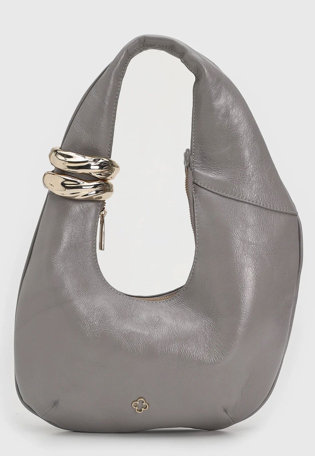 Vista 2 Bolsa Feminina Capodarte Média Alça Metalizada Capodarte cinza