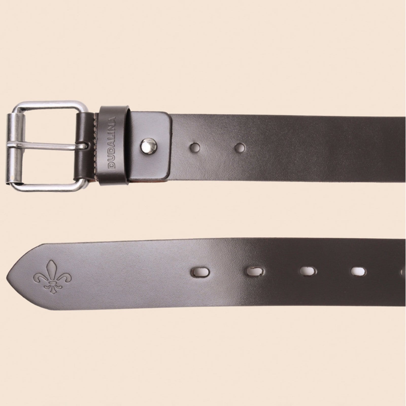 Vista 2 Cinto Dudalina Couro Ajustável Pr26 Masculino Dudalina marrom