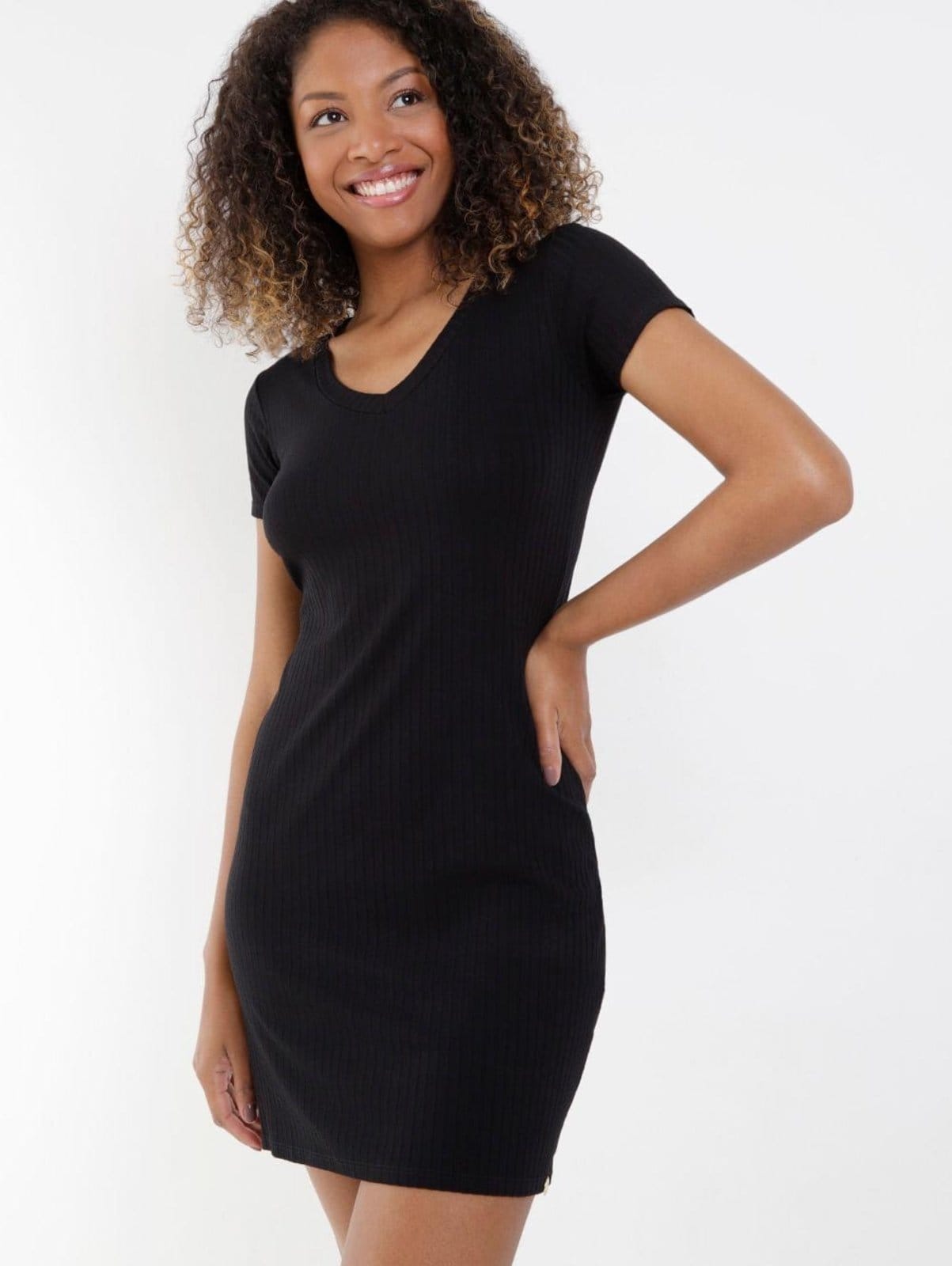 Vista 2 Vestido Médio Canelado Autentique Feminino Autentique preto