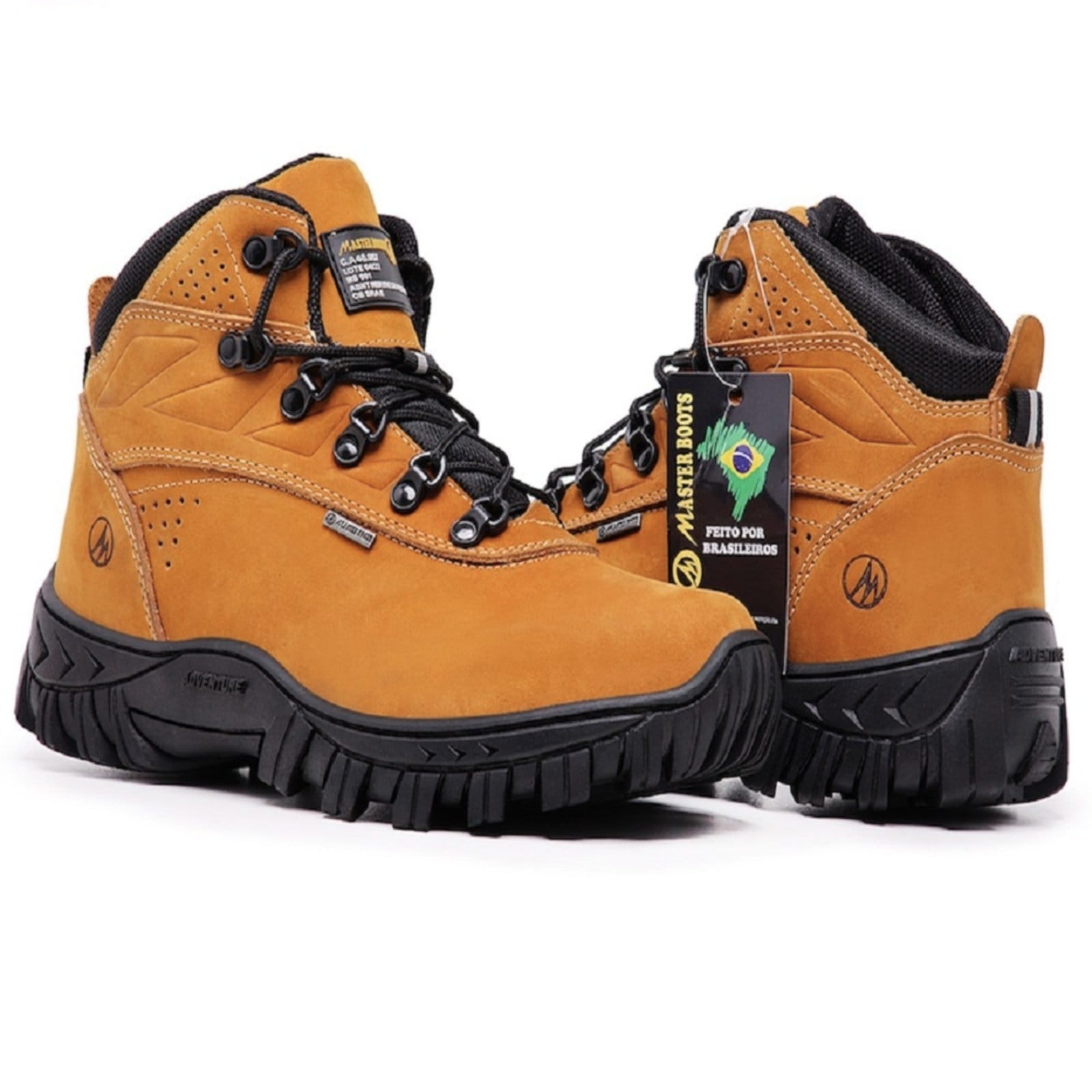 Vista 2 Bota Masculino Com C.A 48.067 em Couro Laranja ZAFREM caramelo