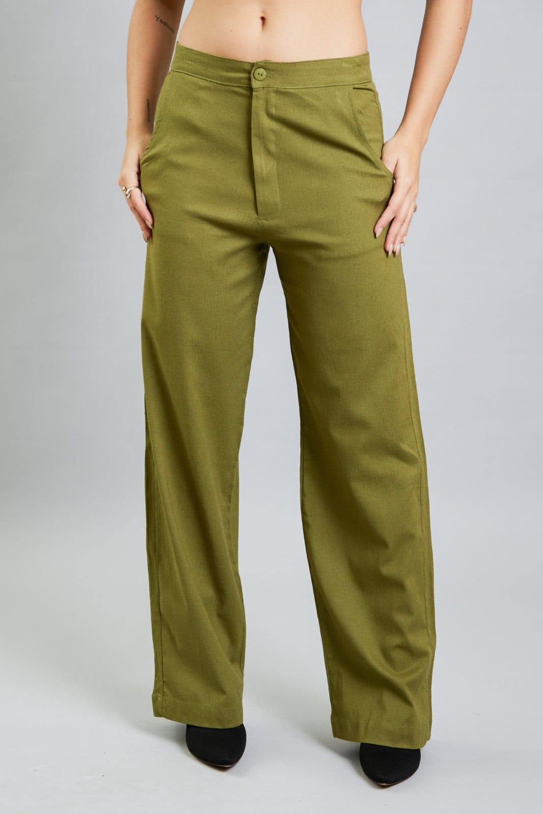 Calça Feminina Alfaiataria Pantalona Cintura Alta Dialogo