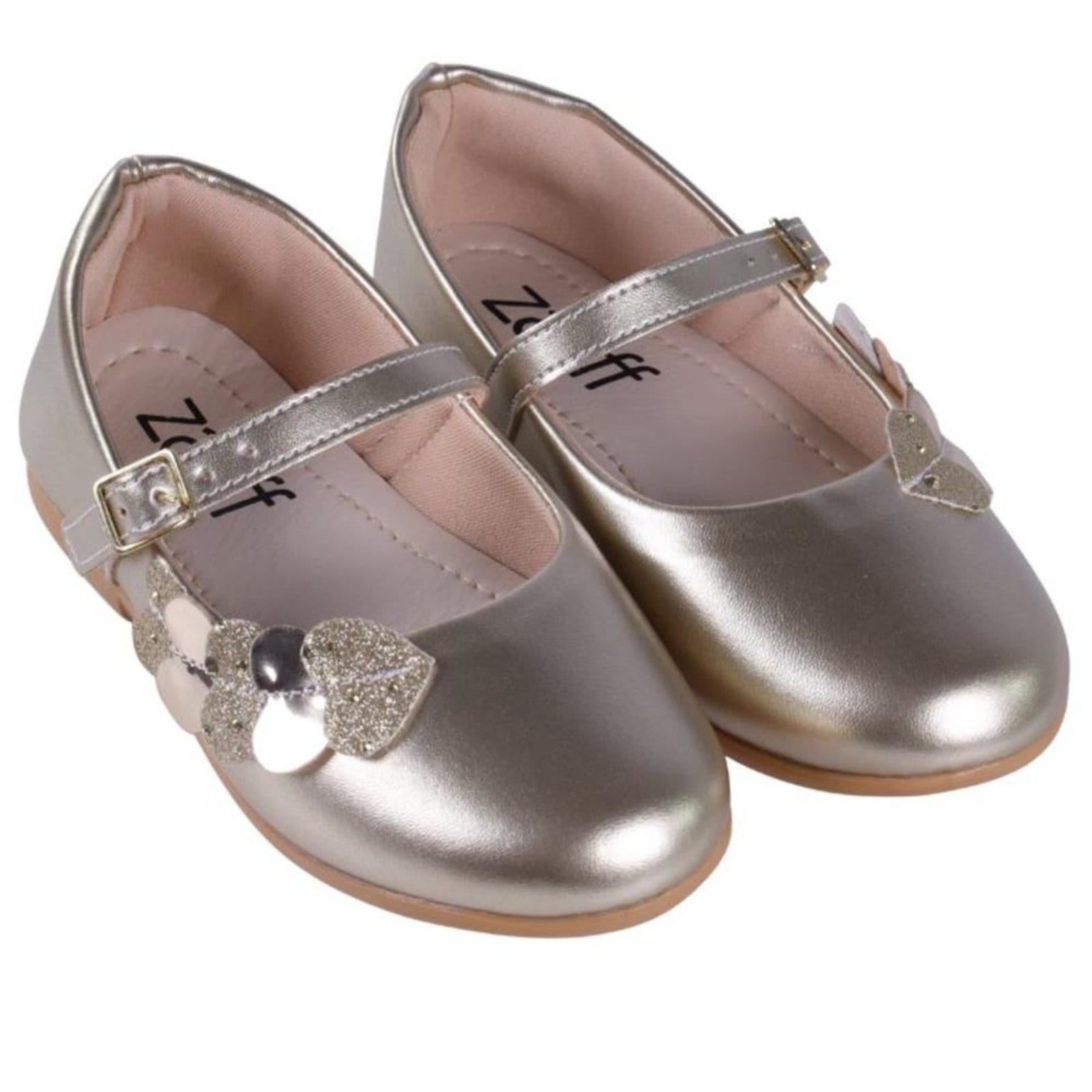 Vista 2 Infantil - Sapatilha Feminina Zariff 220-04 Ouro Light Zariff incolor