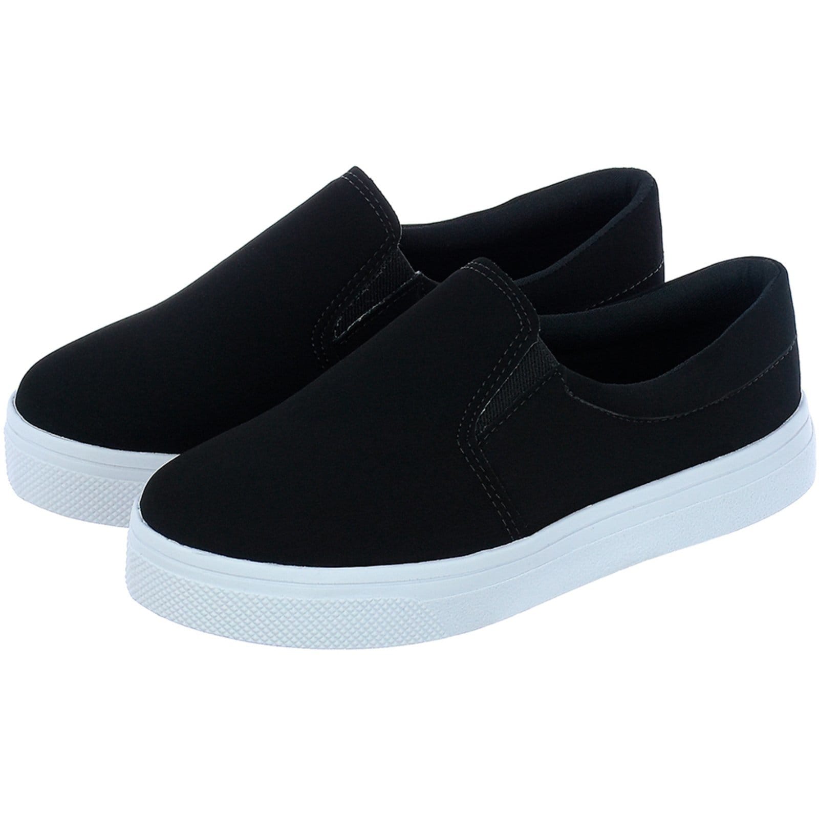 Tênis Feminino CM Calçados Confort Plataforma Slip On Liso Nobuck