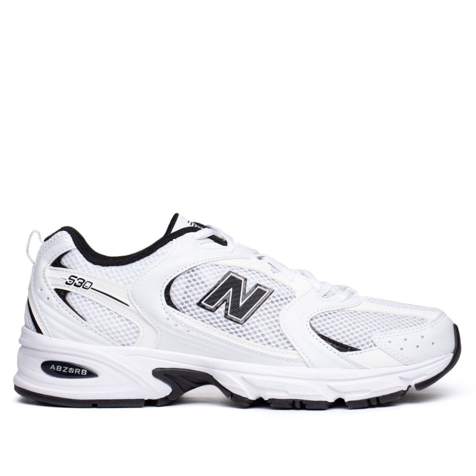 Vista 2 Tênis Masculino New Balance 530 ABZORB Preto New Balance branco