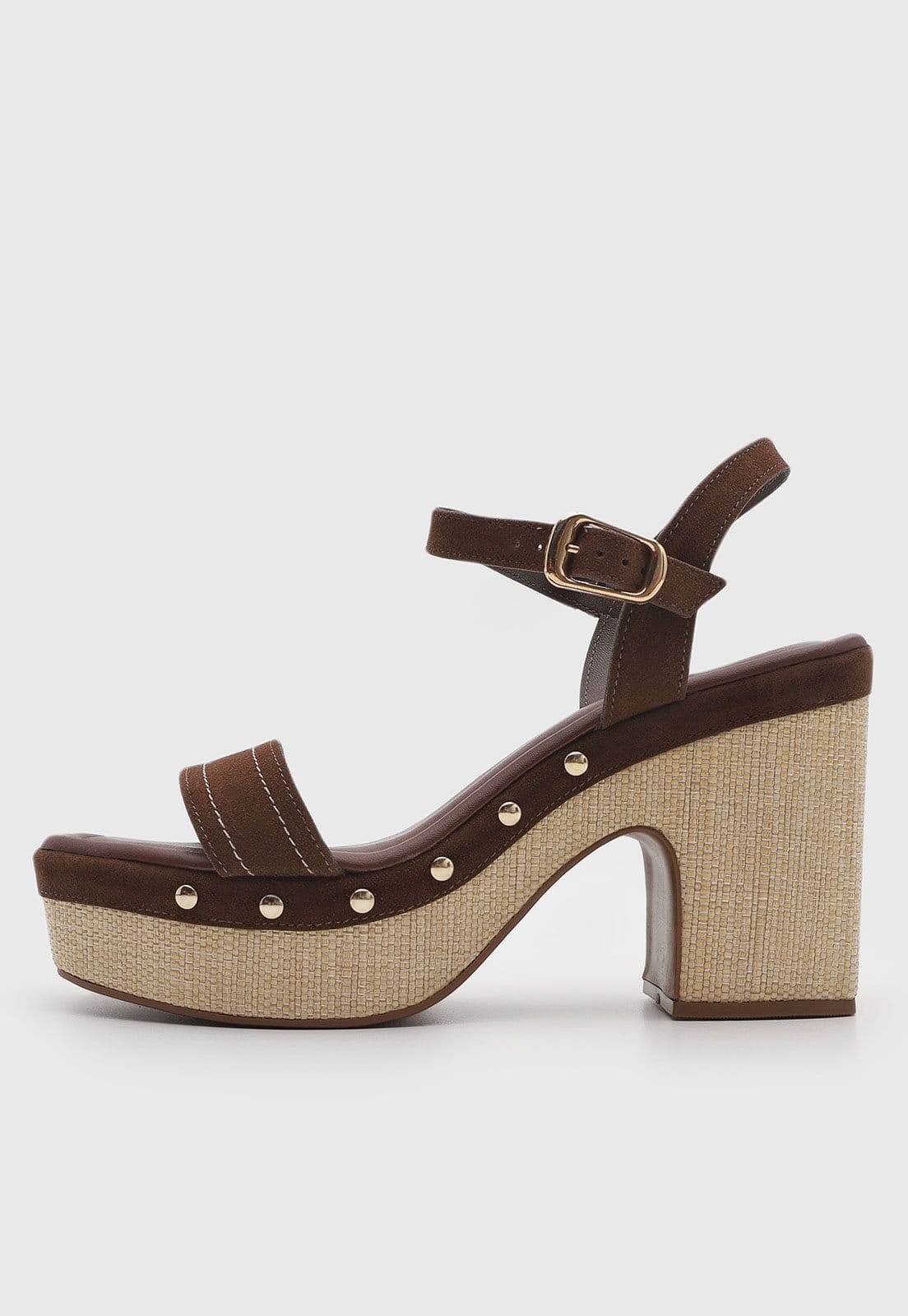 Sandália Feminina cê Salto Médio Bloco