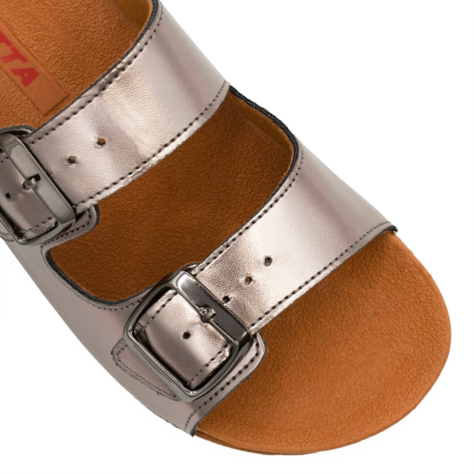 Vista 2 Rasteira PapeteZatta Tiras De Fivela Bianca Prata Velho ZATTA cinza