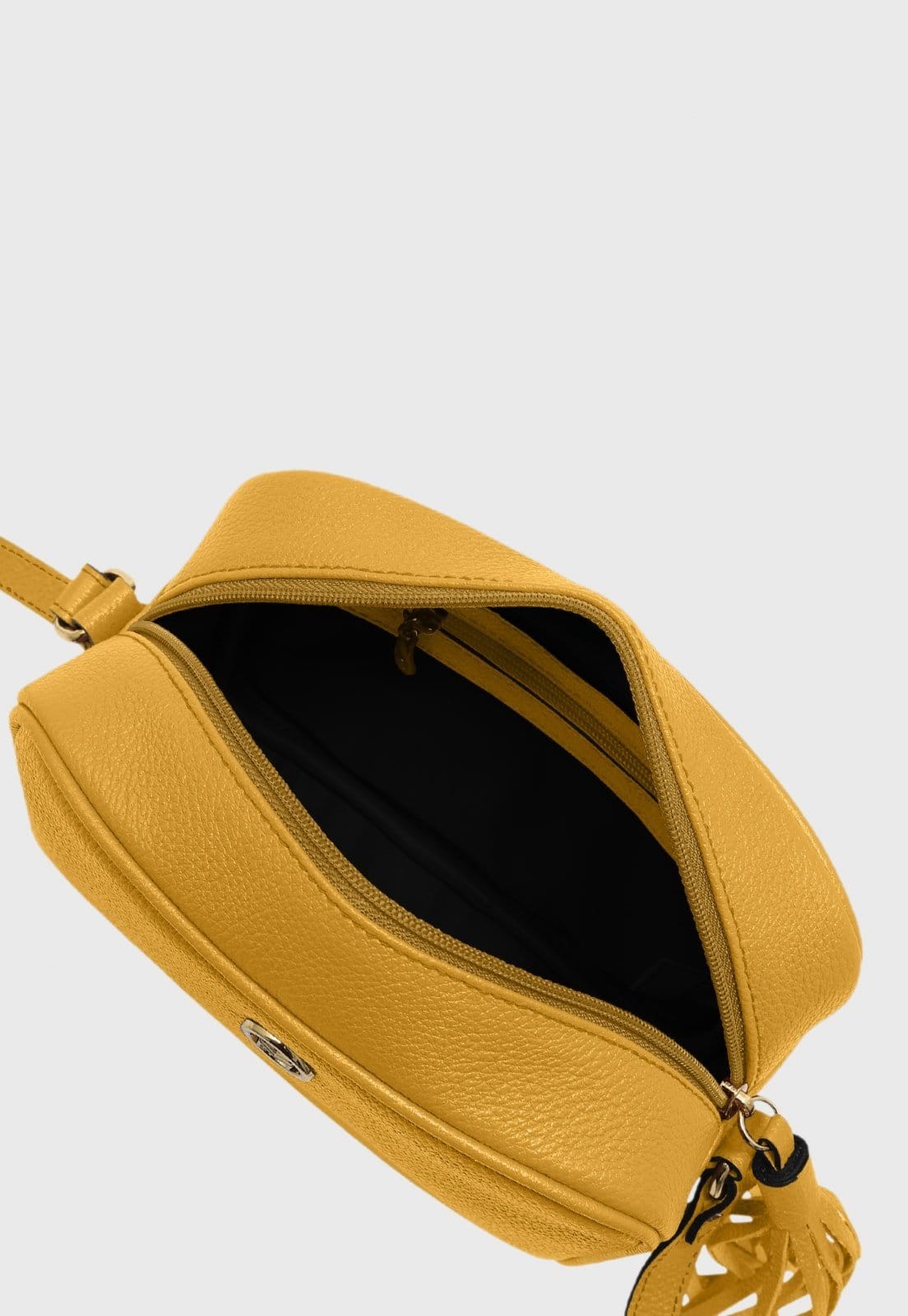 Vista 2 Bolsa Transversal de Couro Mariart Titânio Açafrão Mariart amarelo