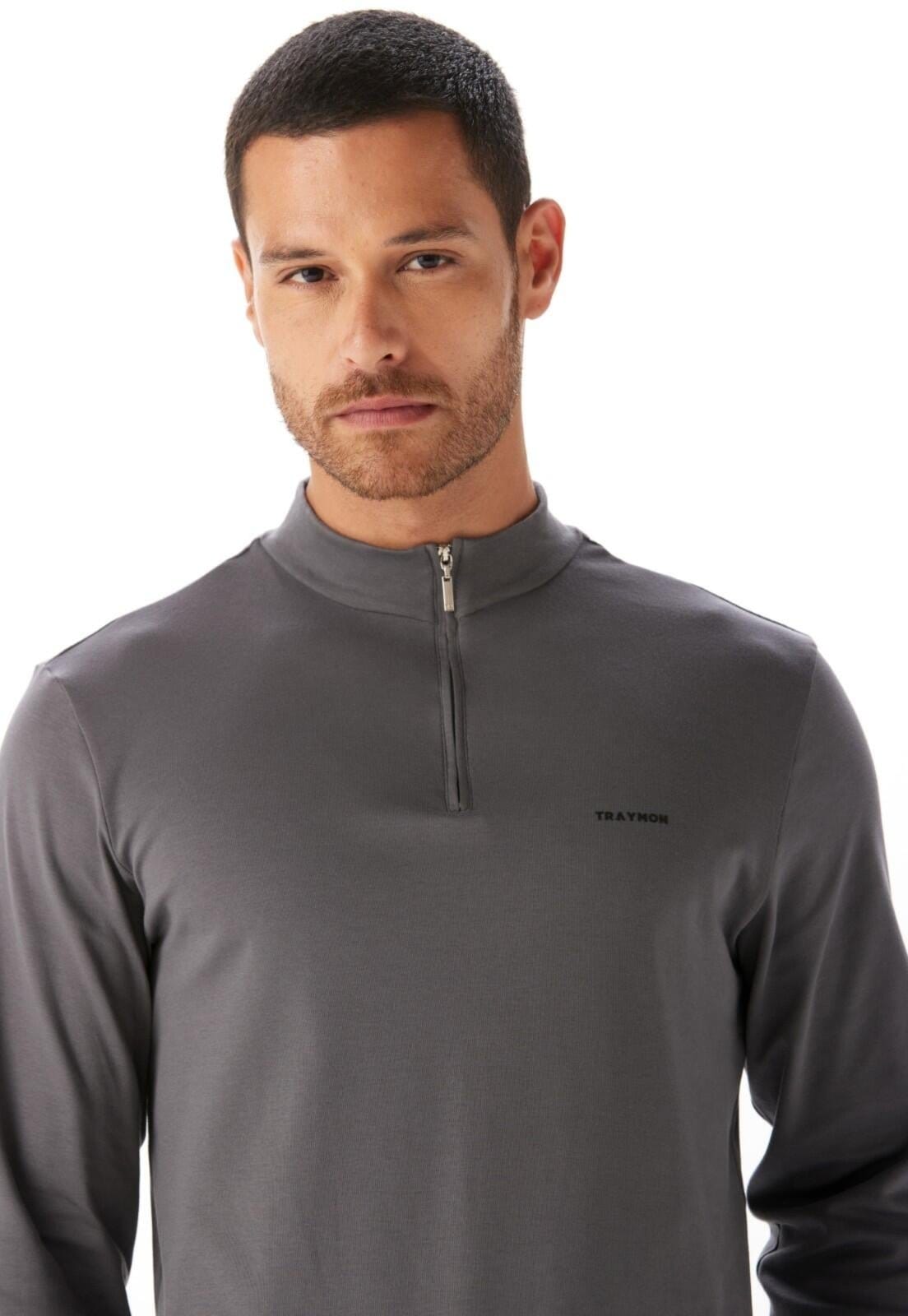 Blusa Casual Com Zíper Traymon