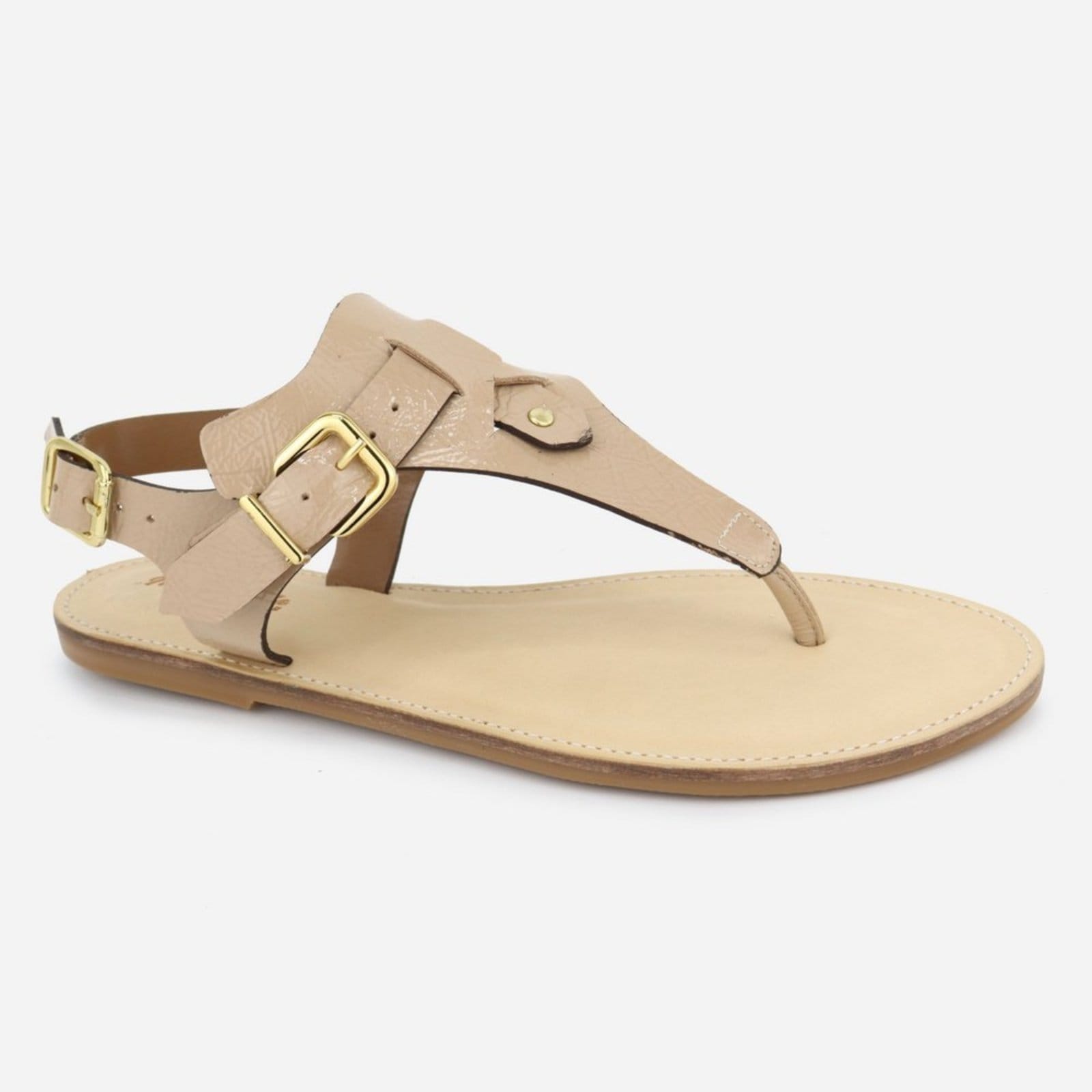 Sandália Rasteira Couro Maria Paula Palminha Conforto