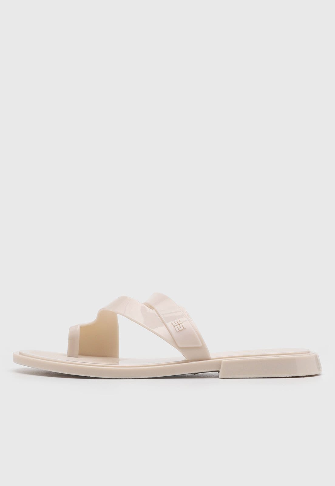 Vista principal Rasteira Feminina Melissa Tiras Geométricas Off-White Melissa off-white white