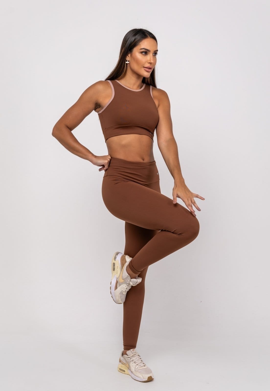 Vista principal Calça Legging Suplex Poliamida Básica Salvatore Salvatore Fashion marrom