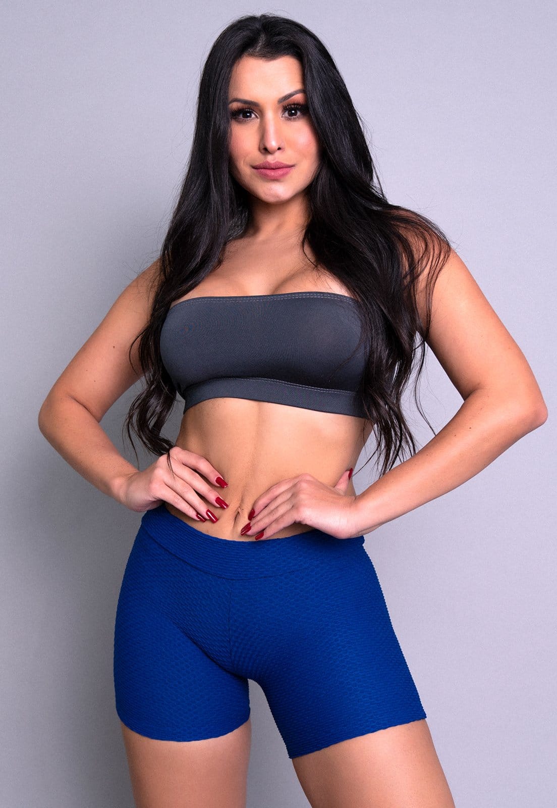 Short MVB Modas Curto Textura Tecido Bolha Fitness