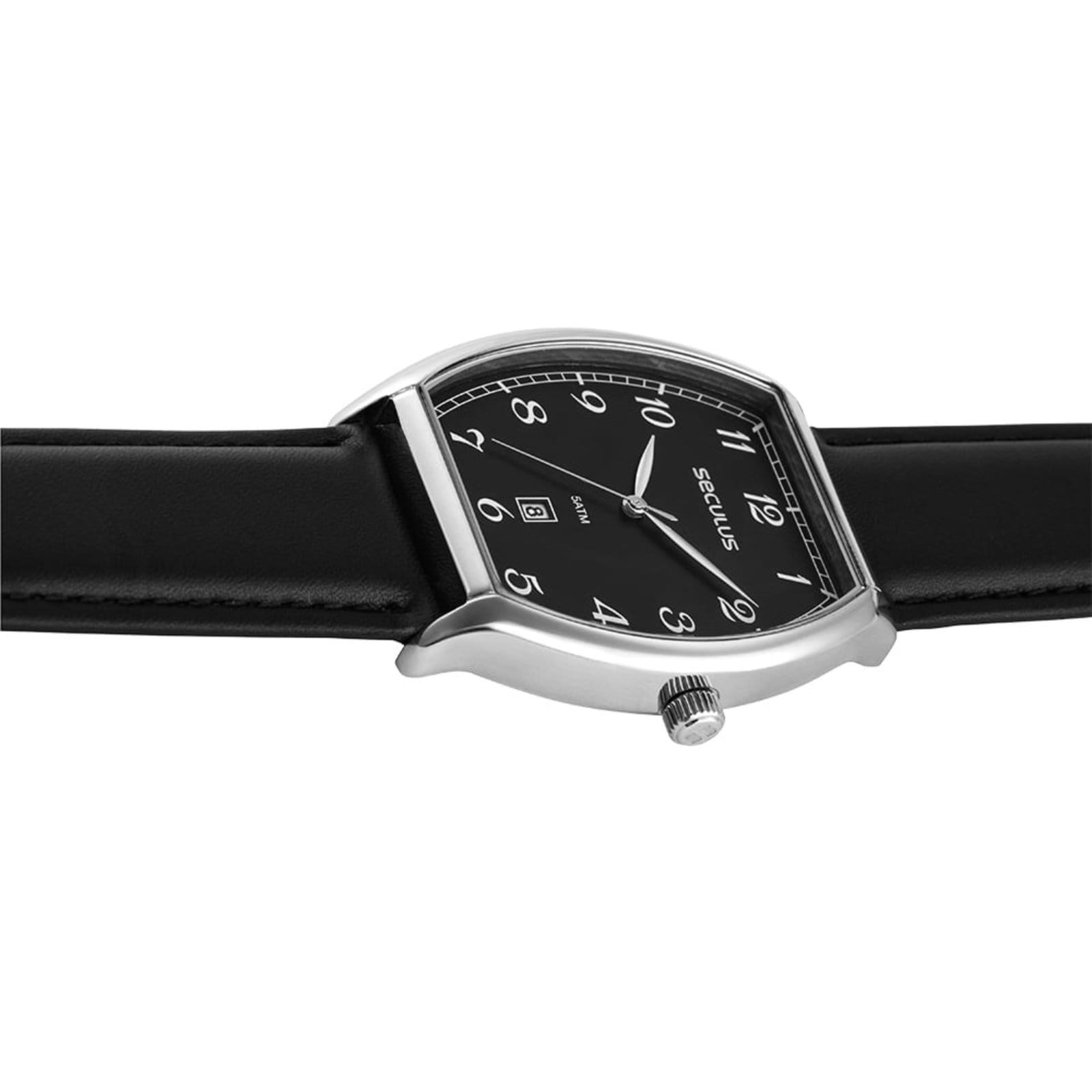 Vista 2 Relógio Masculino Seculus Analógico Prata Mostrador Seculus preto