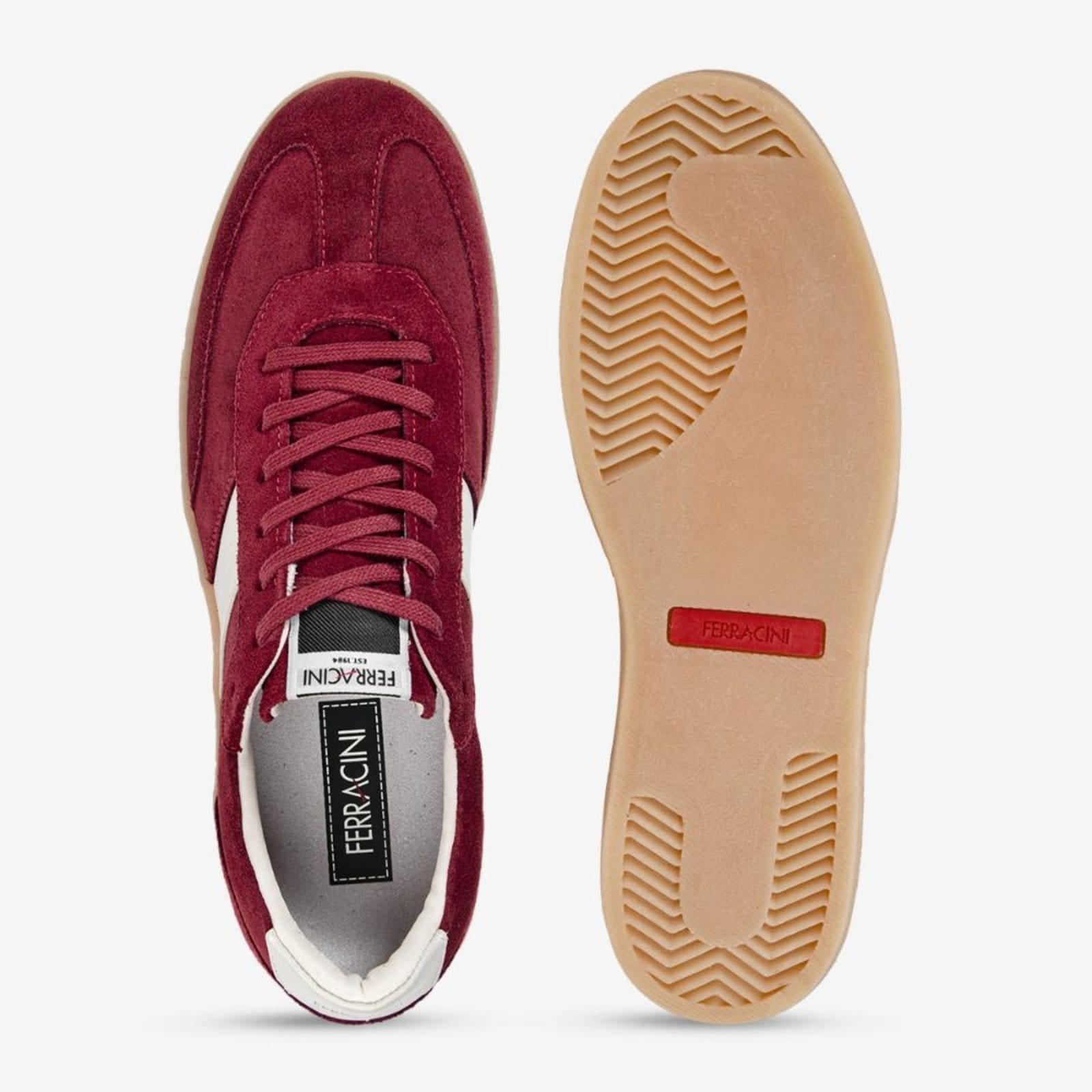 Vista 2 Tênis Casual Ibiza Ferracini Vermelho de Couro Básico FERRACINI bordô